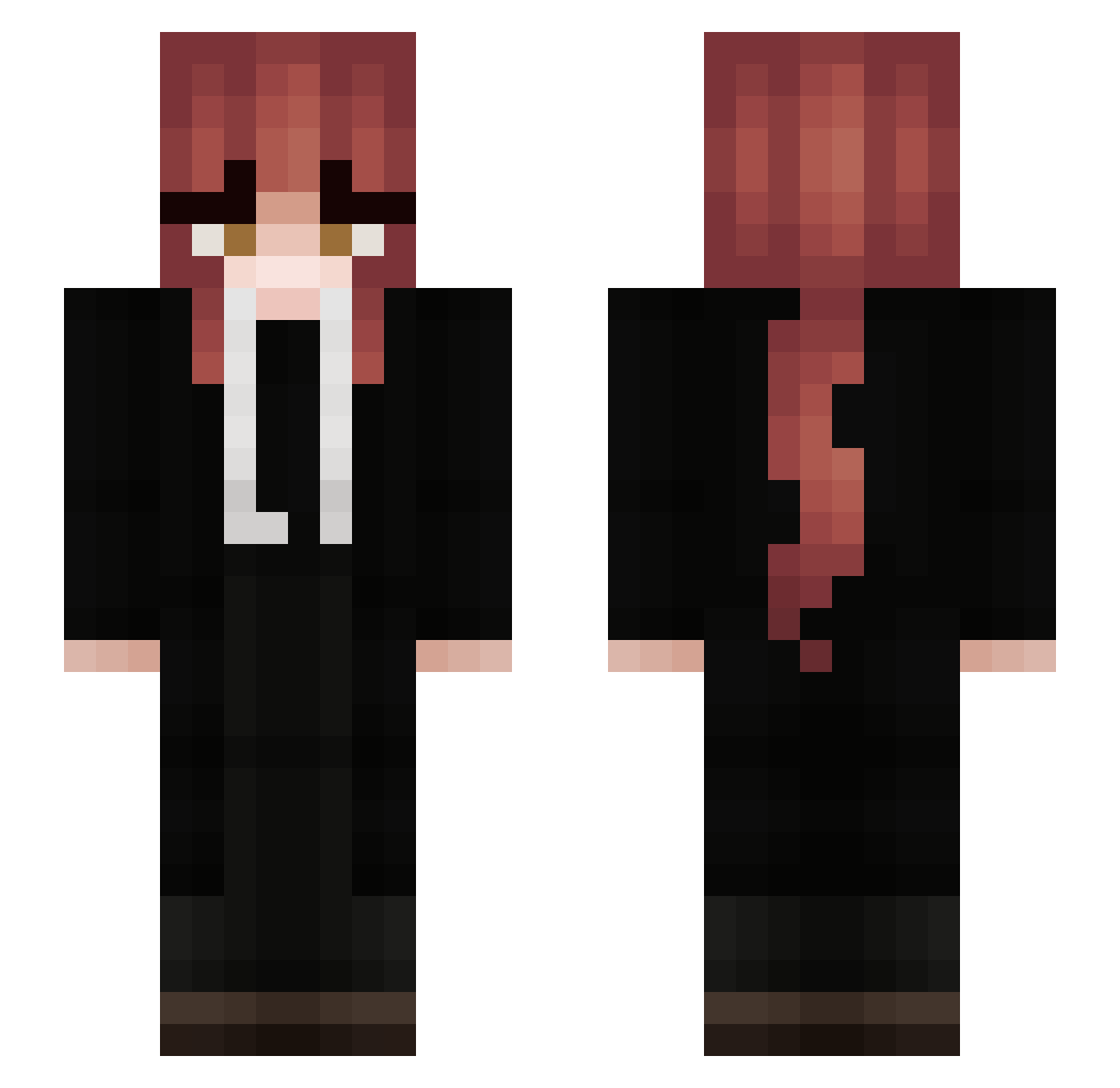 noonagoose Minecraft skin, front and back view