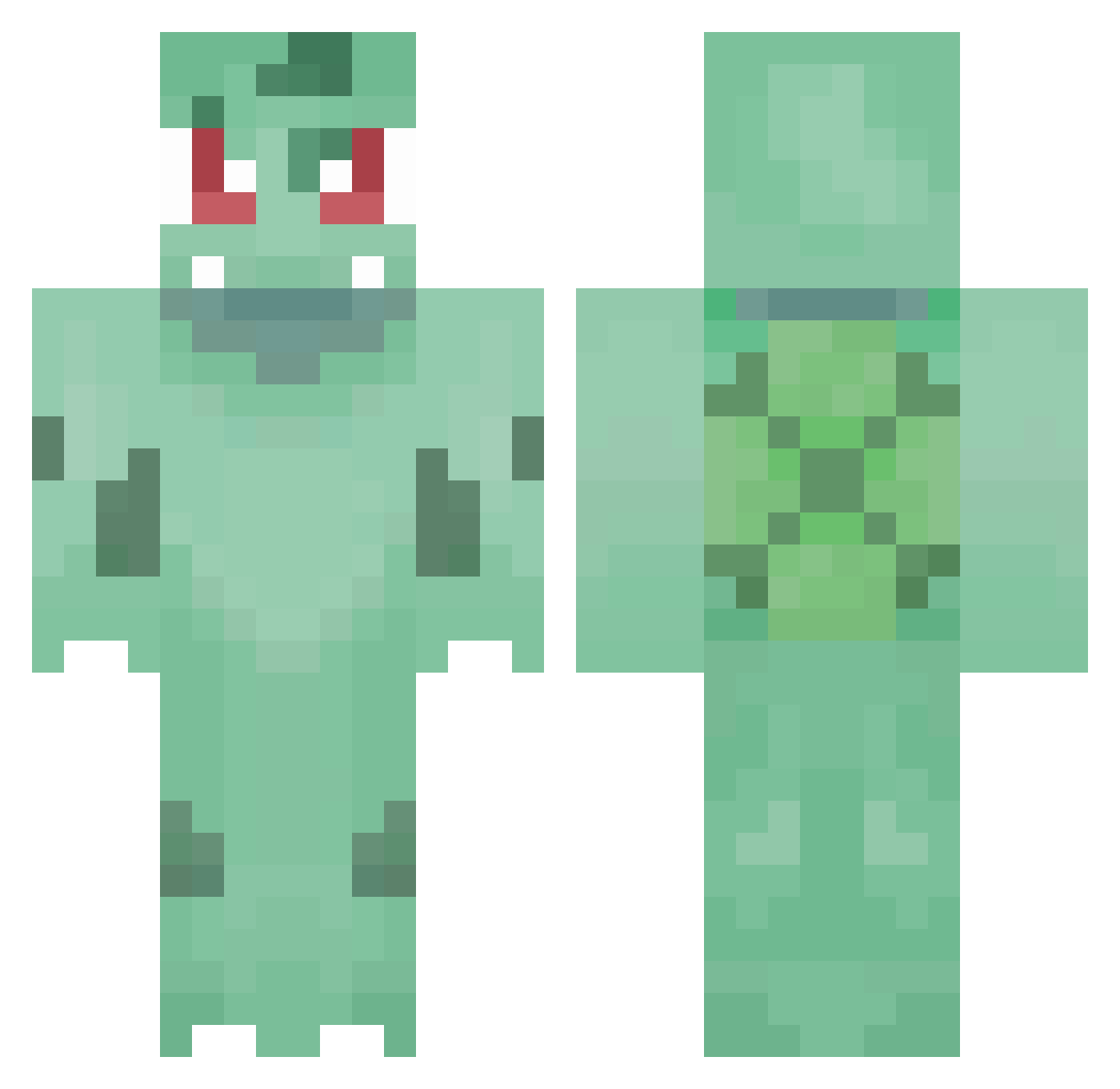 BusteGS Minecraft skin, front and back view