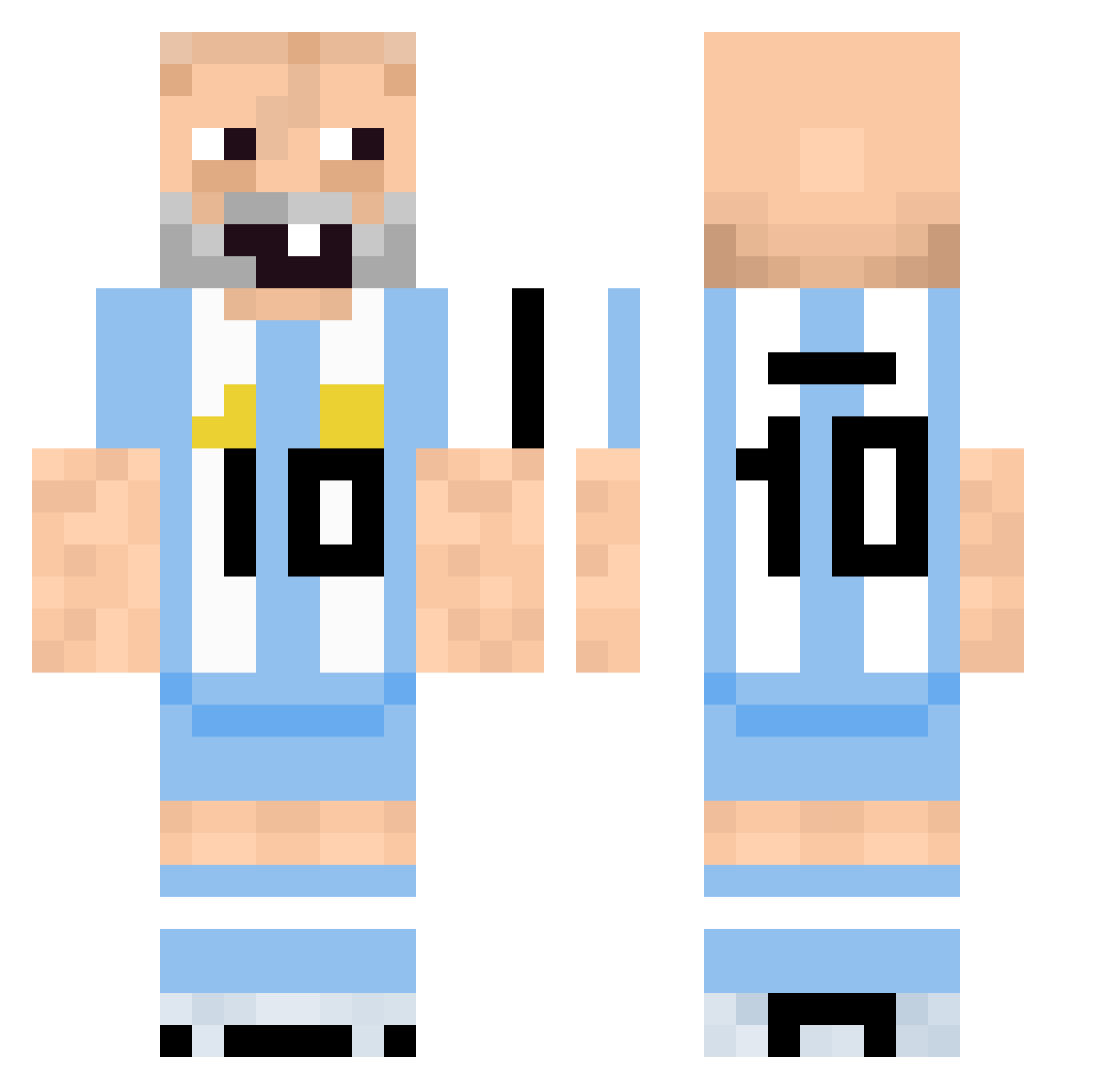 Axel0ski Minecraft skin, front and back view