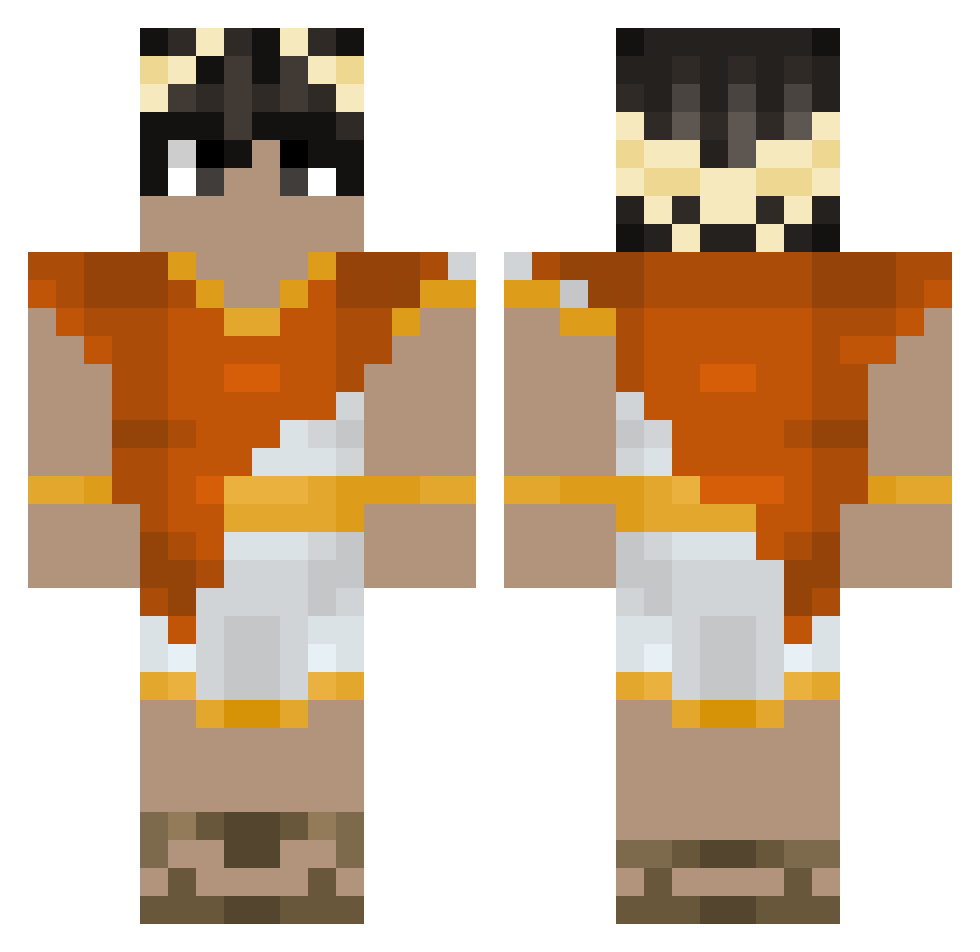 3rdBam Minecraft skin, front and back view