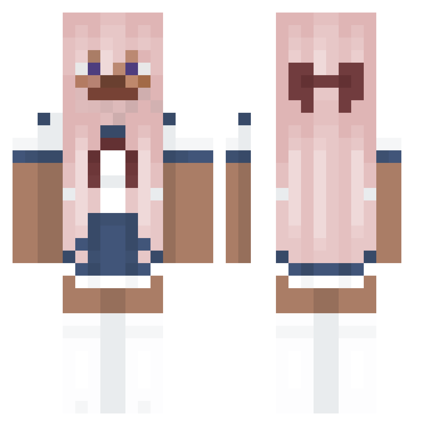 tsauna Minecraft skin, front and back view