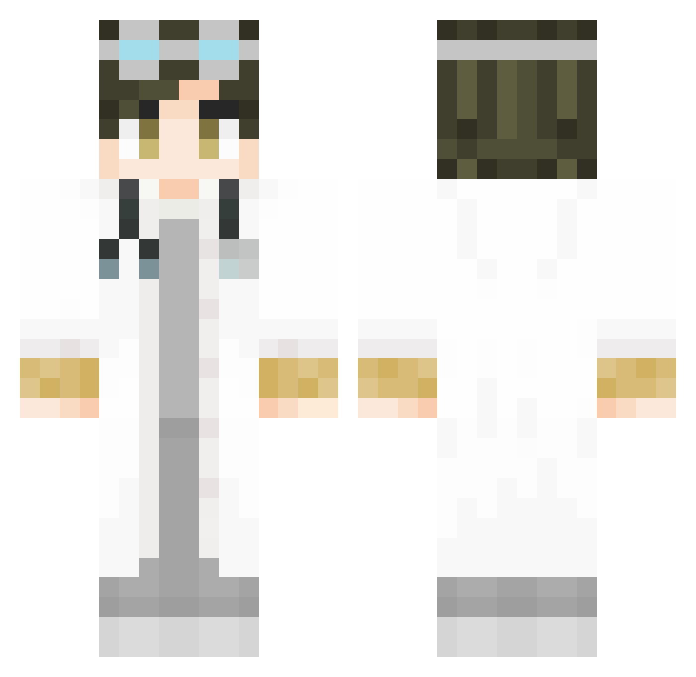 Razz252 Minecraft skin, front and back view