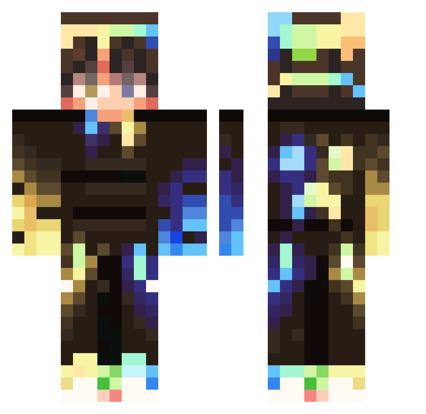SighFlow Minecraft skin, front and back view