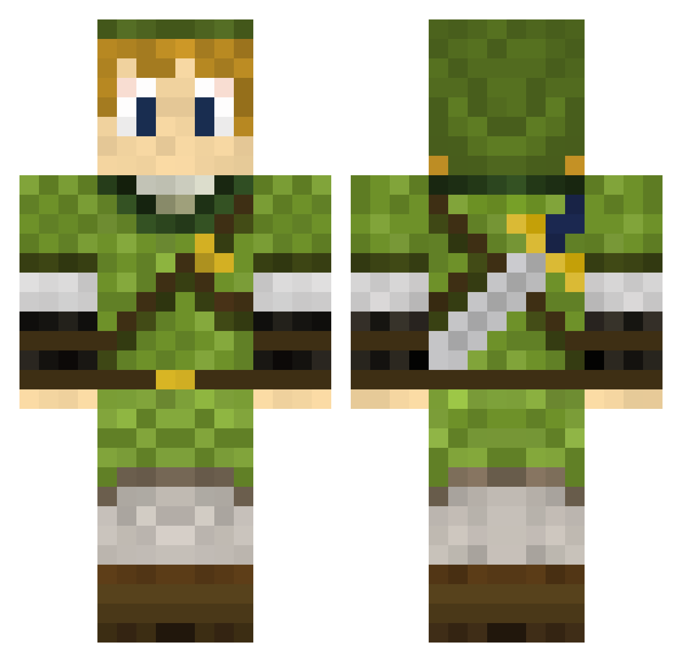Ket Minecraft skin, front and back view