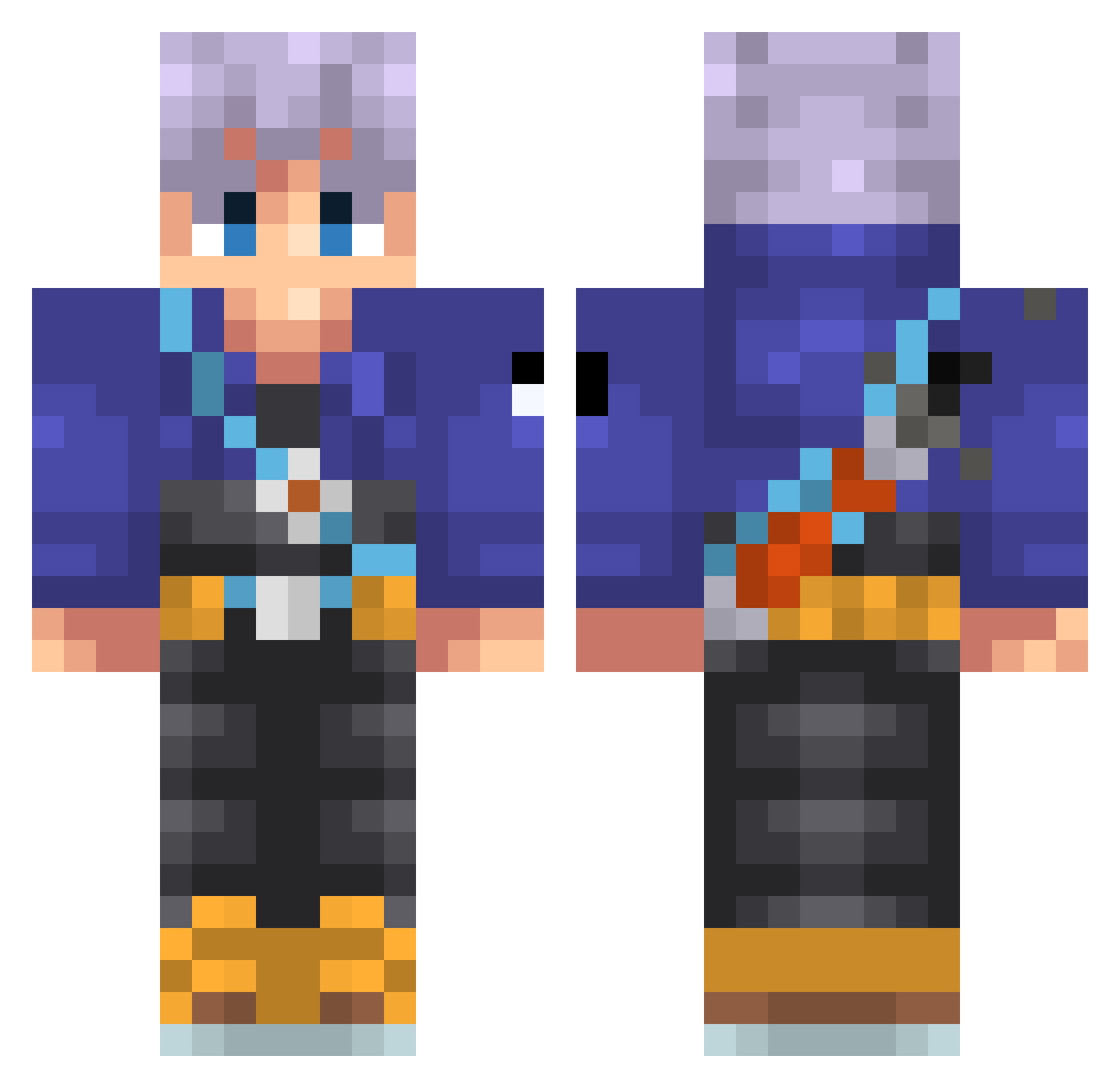 Joel5932 Minecraft skin, front and back view