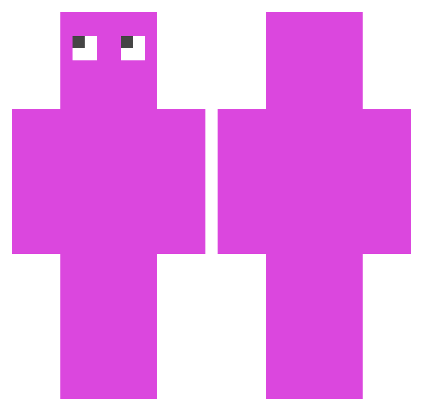 Soqs7 Minecraft skin, front and back view