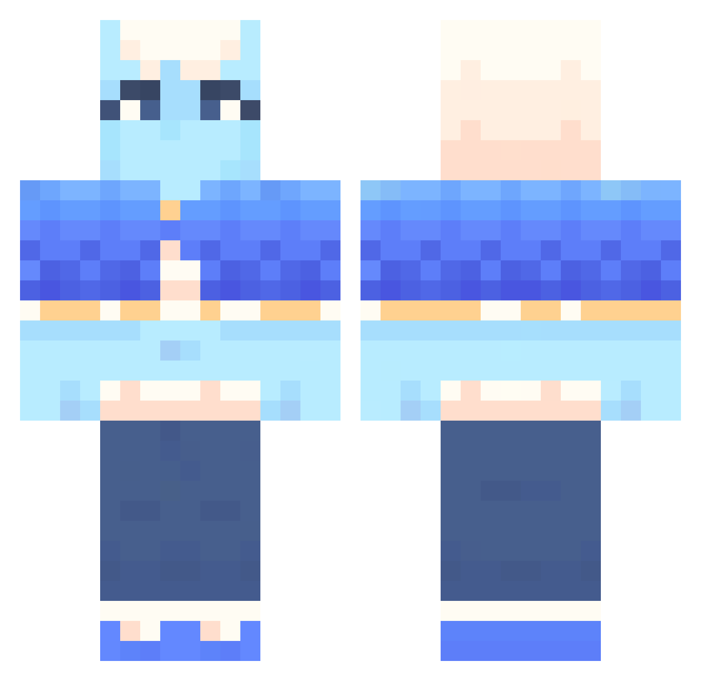 HighdriveDelta Minecraft skin, front and back view
