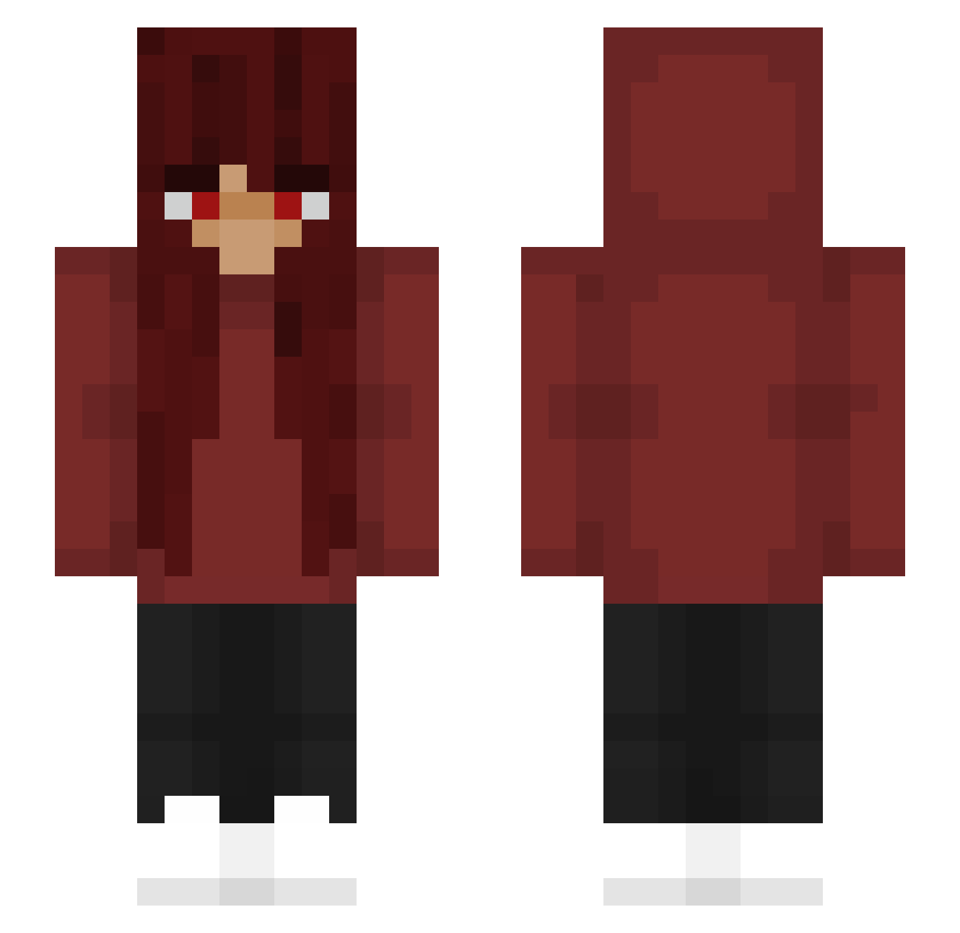 Kura_x0 Minecraft skin, front and back view