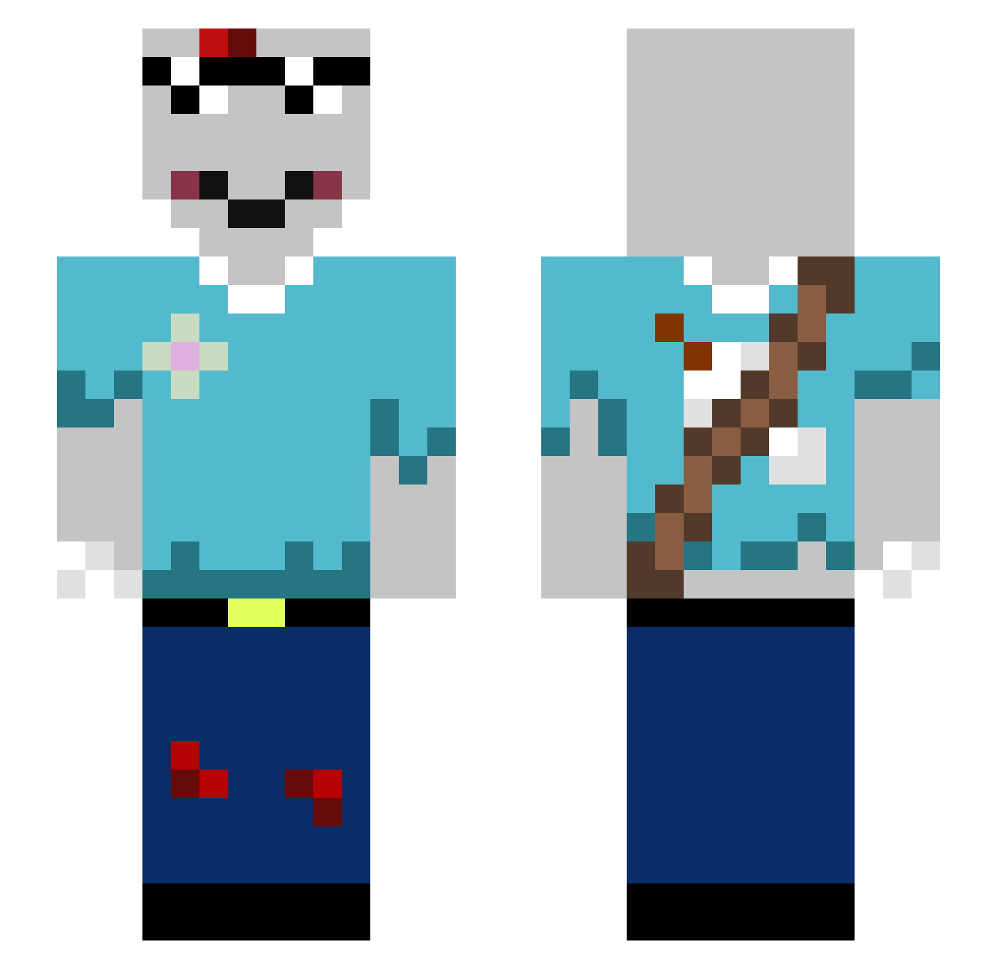tw77mudd4 Minecraft skin, front and back view