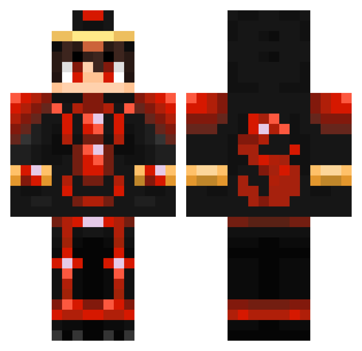 VelgonYT Minecraft skin, front and back view