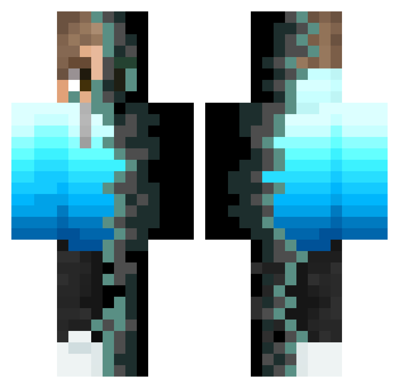 John44418 Minecraft skin, front and back view