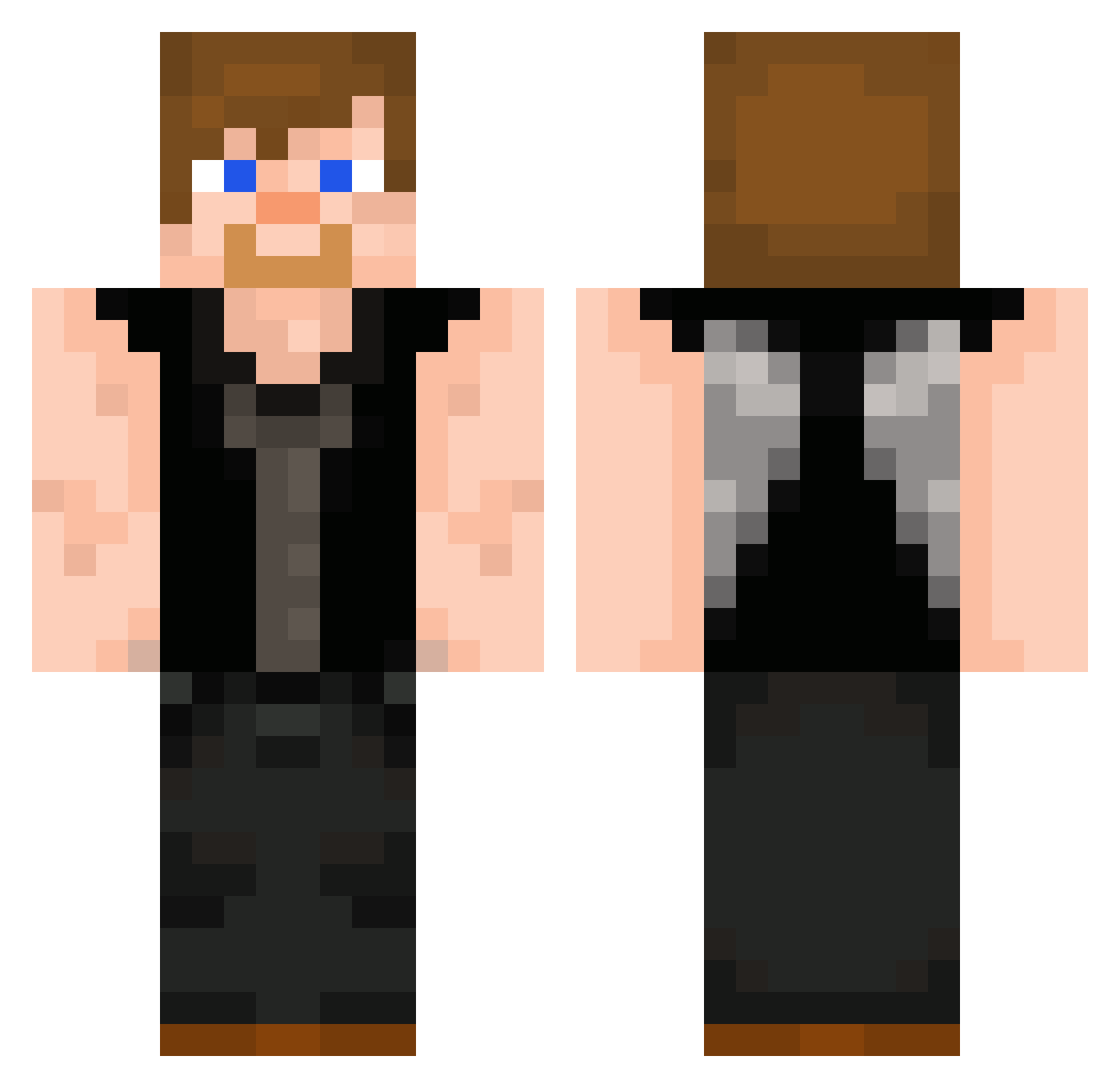 Attributor Minecraft skin, front and back view