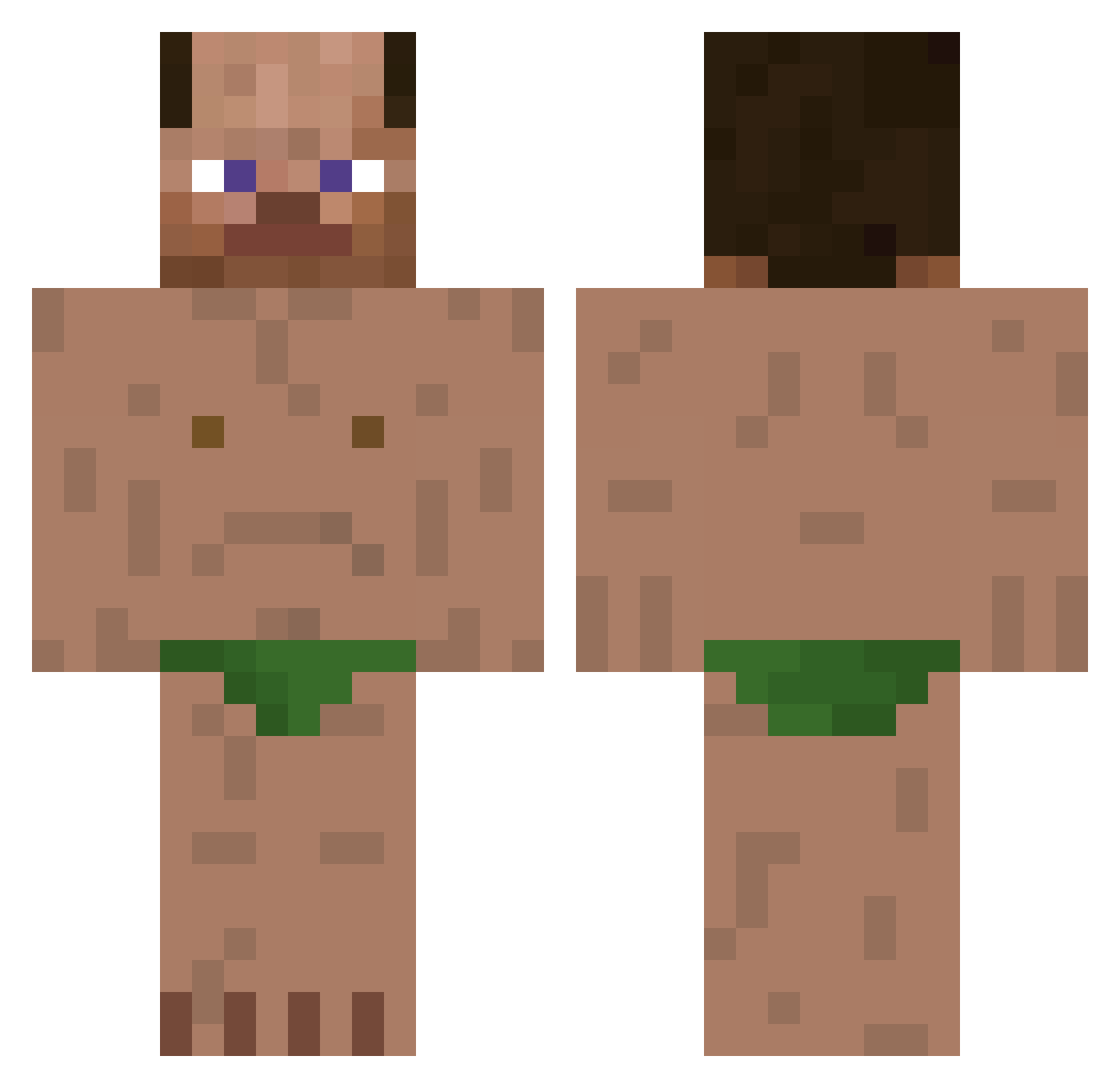 Bklass11 Minecraft skin, front and back view