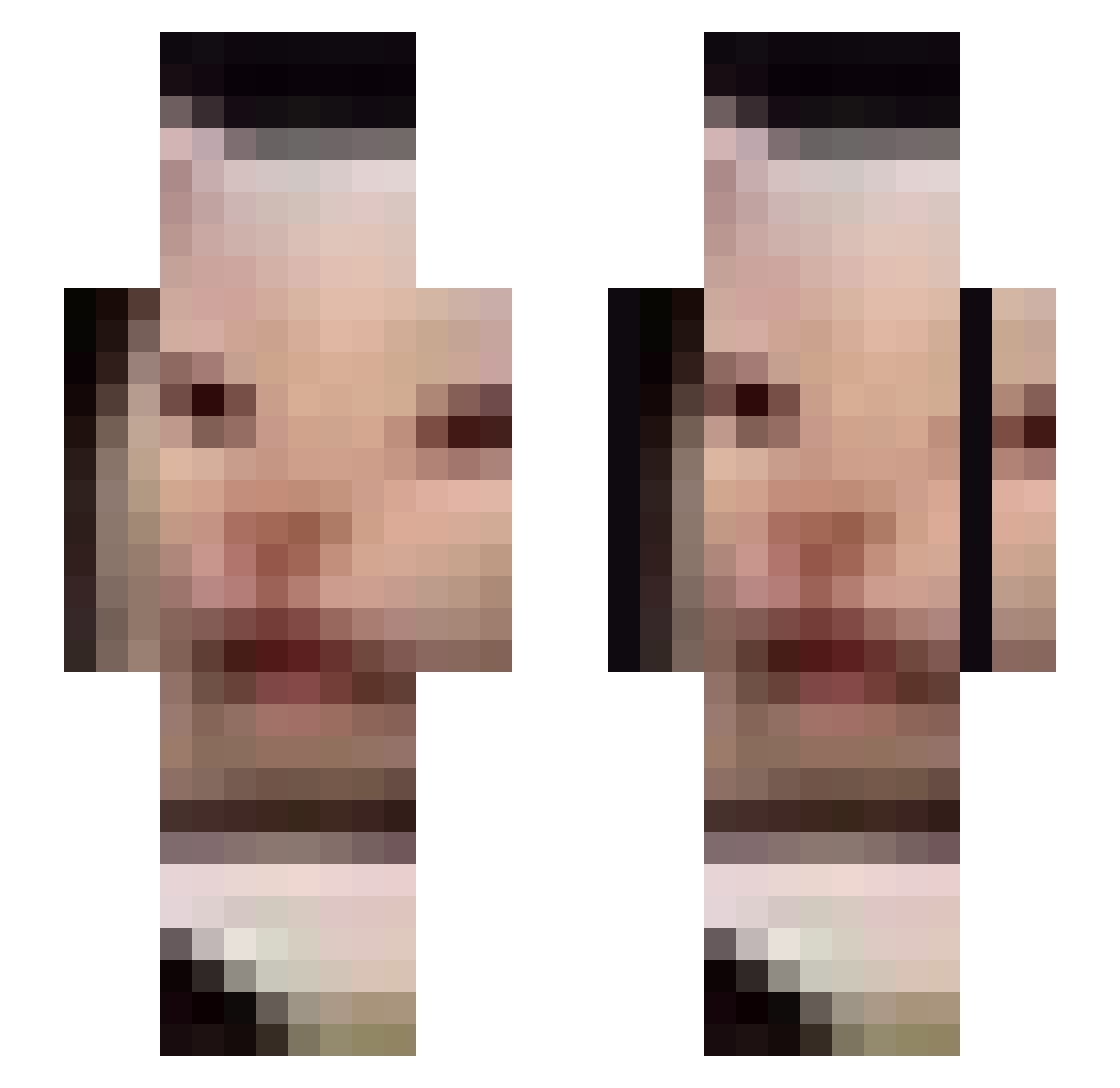 zSxffer Minecraft skin, front and back view