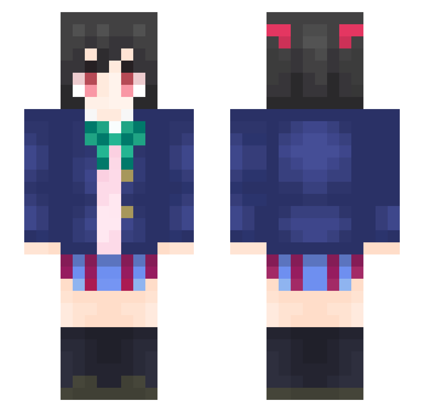 xahaza Minecraft skin, front and back view