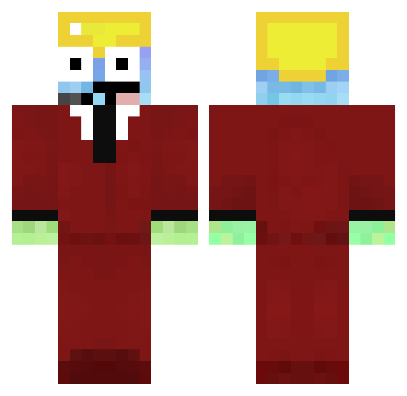 Slendurman Minecraft skin, front and back view