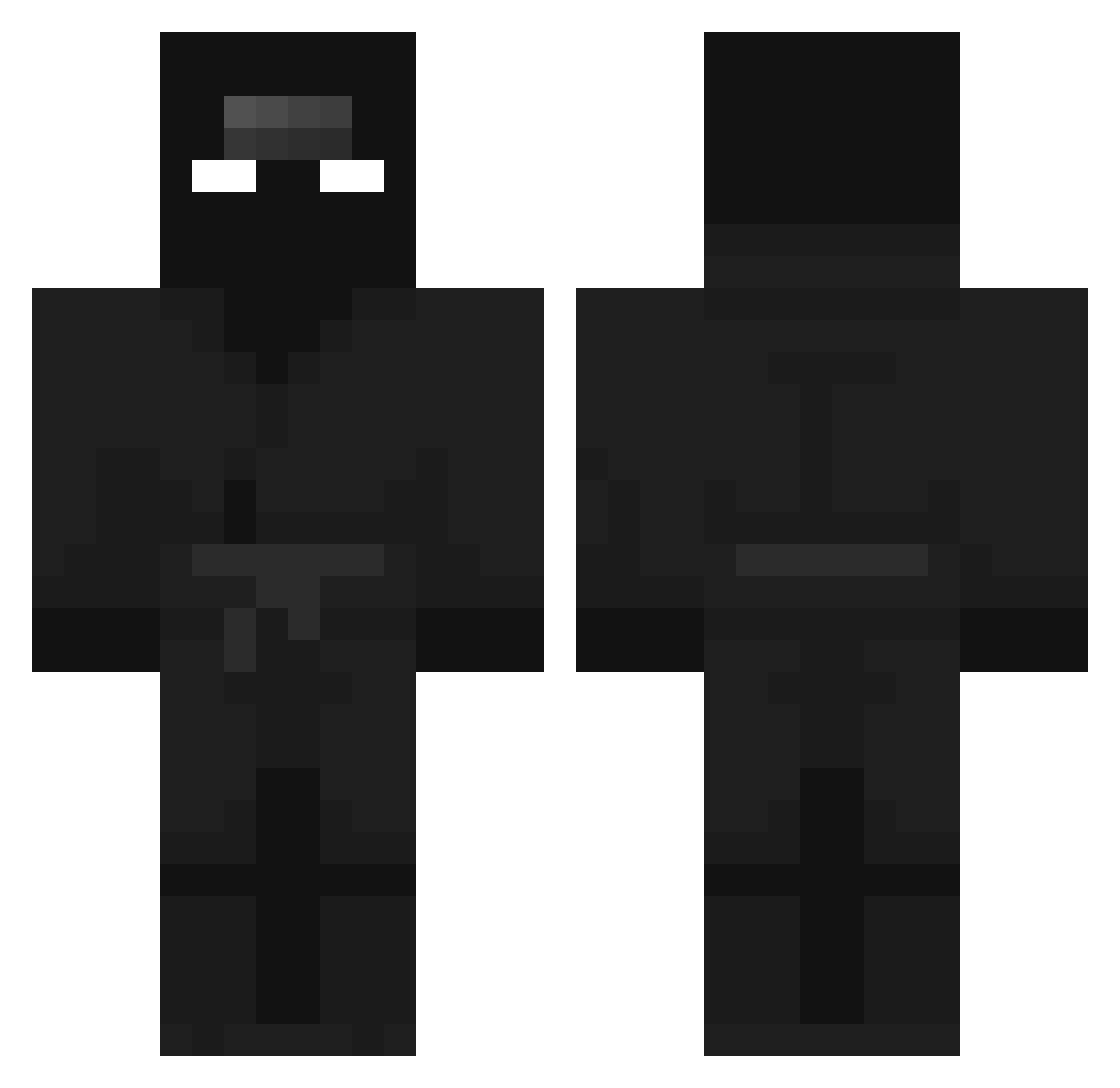 Uyre Minecraft skin, front and back view