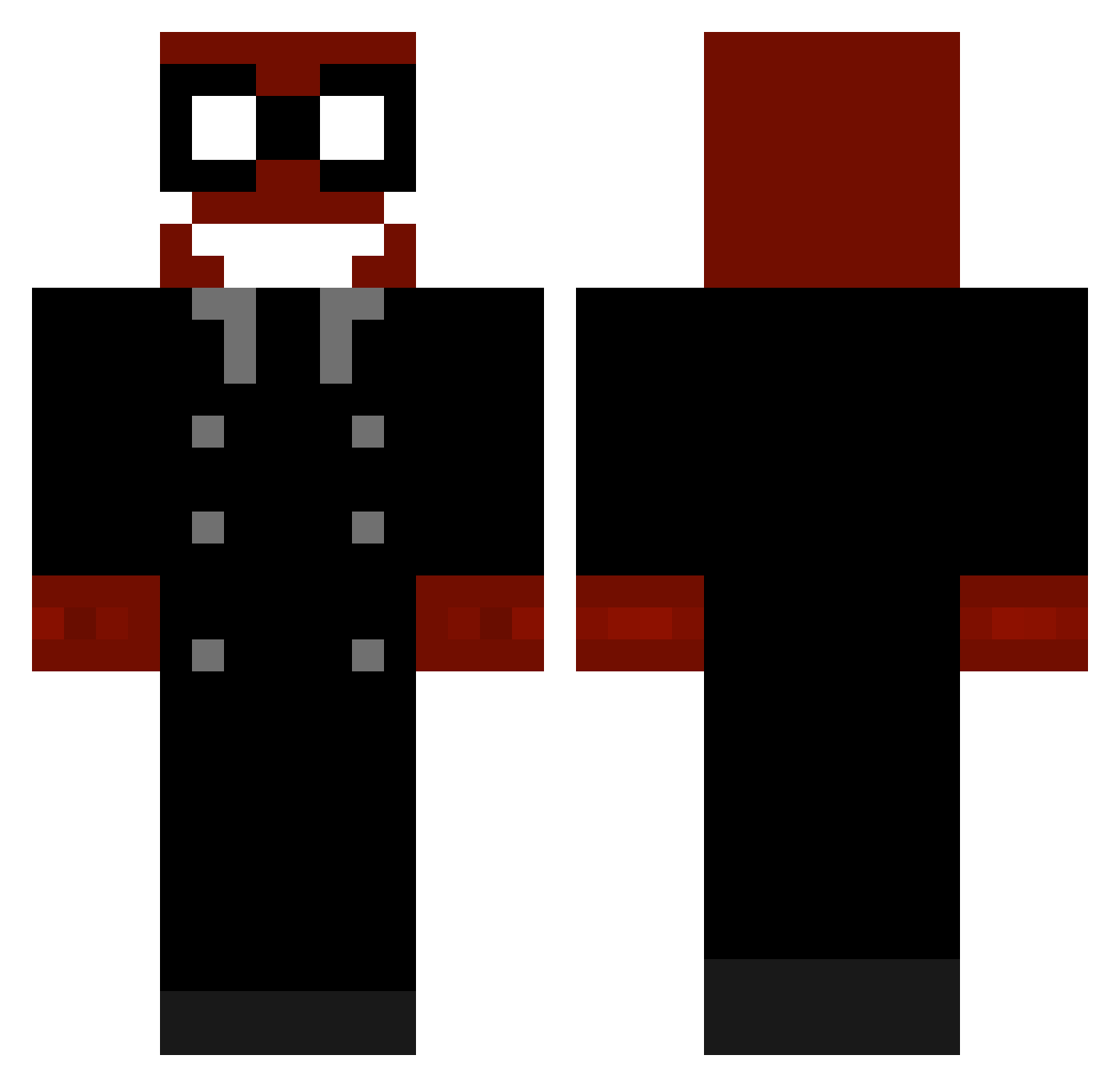 JetSetBro Minecraft skin, front and back view