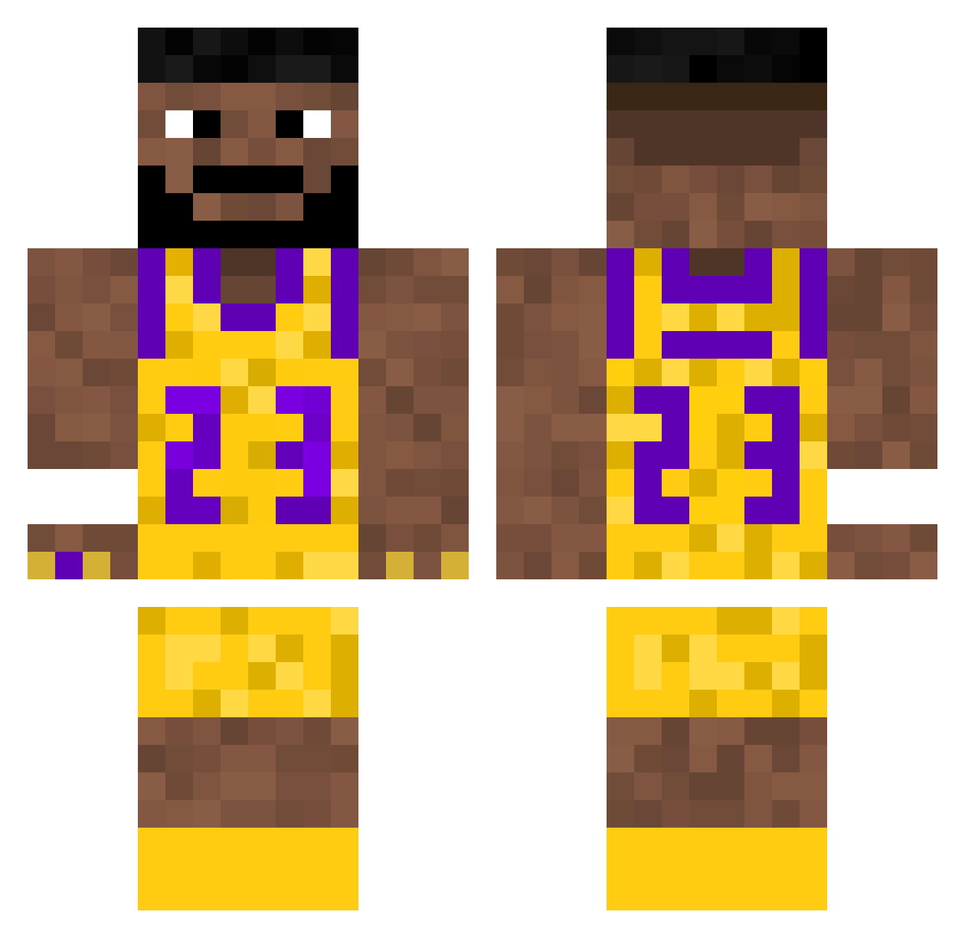 BronnyJames_ Minecraft skin, front and back view