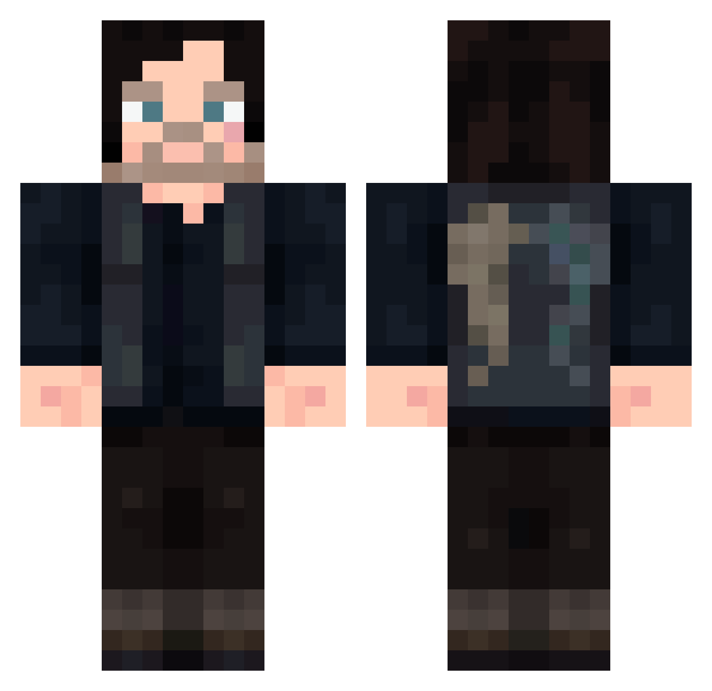 AbominableBroman Minecraft skin, front and back view