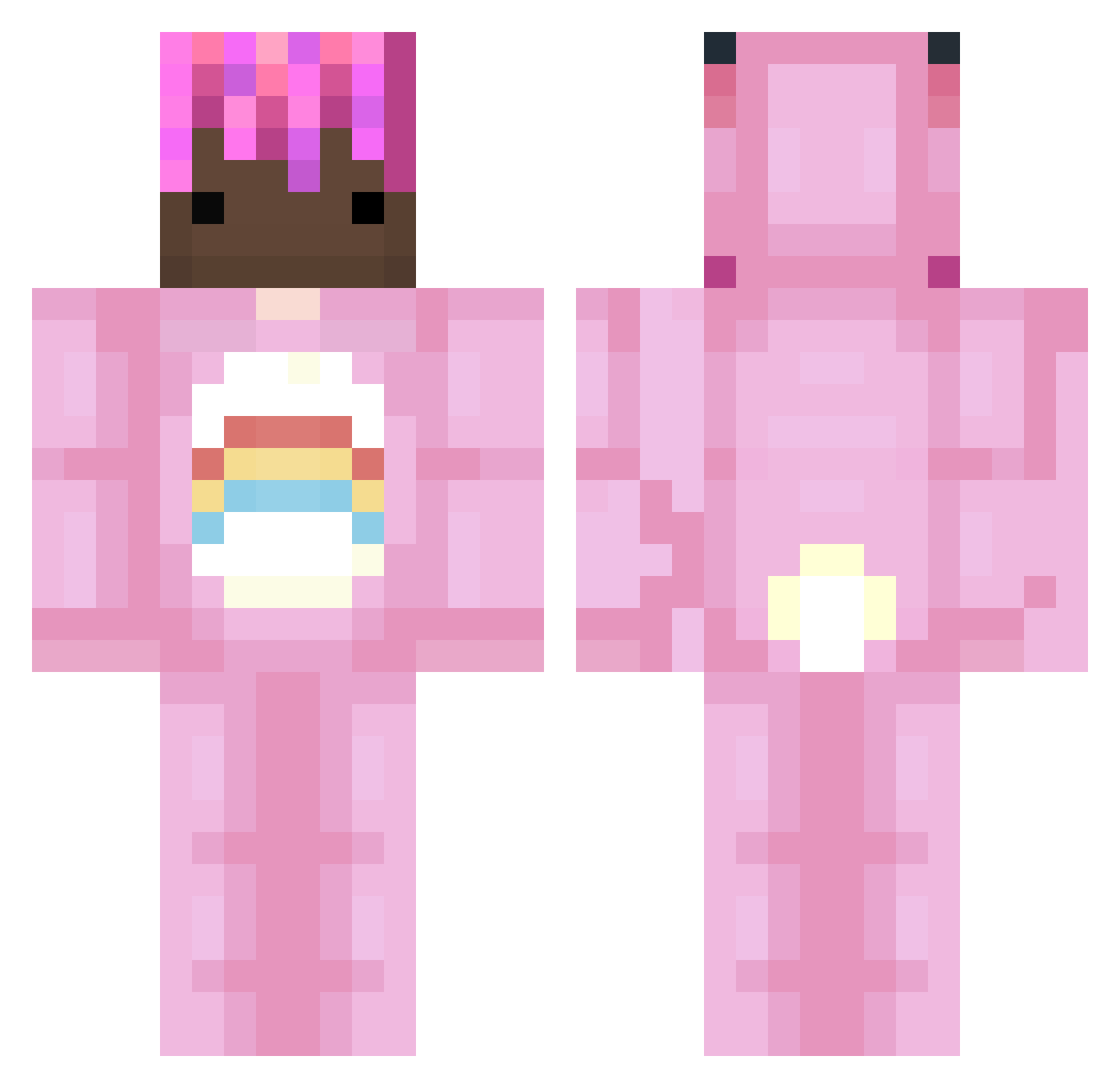 yaden Minecraft skin, front and back view