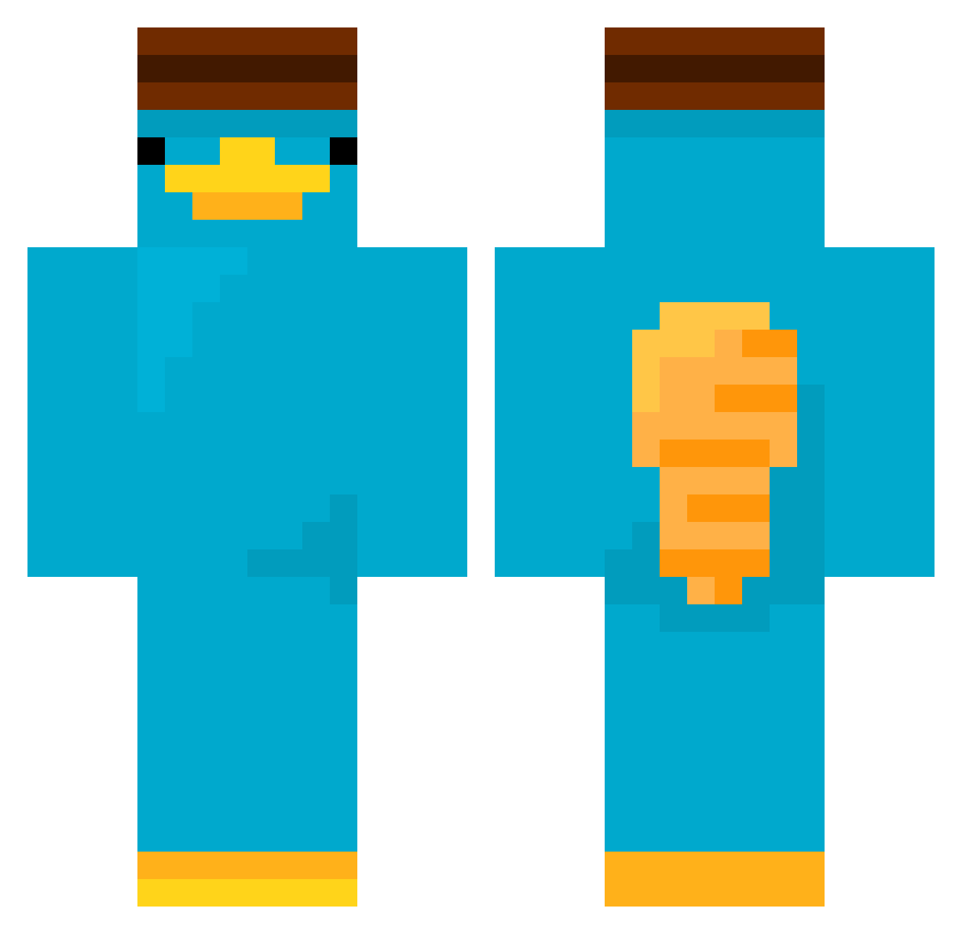 ItsA3DS Minecraft skin, front and back view