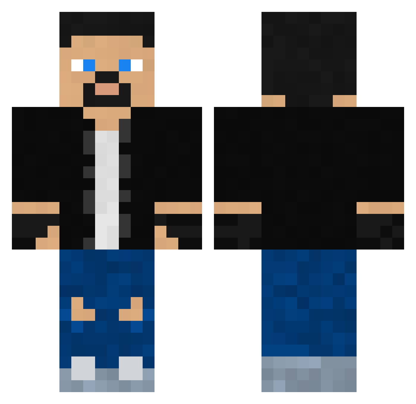 TroolMaster Minecraft skin, front and back view
