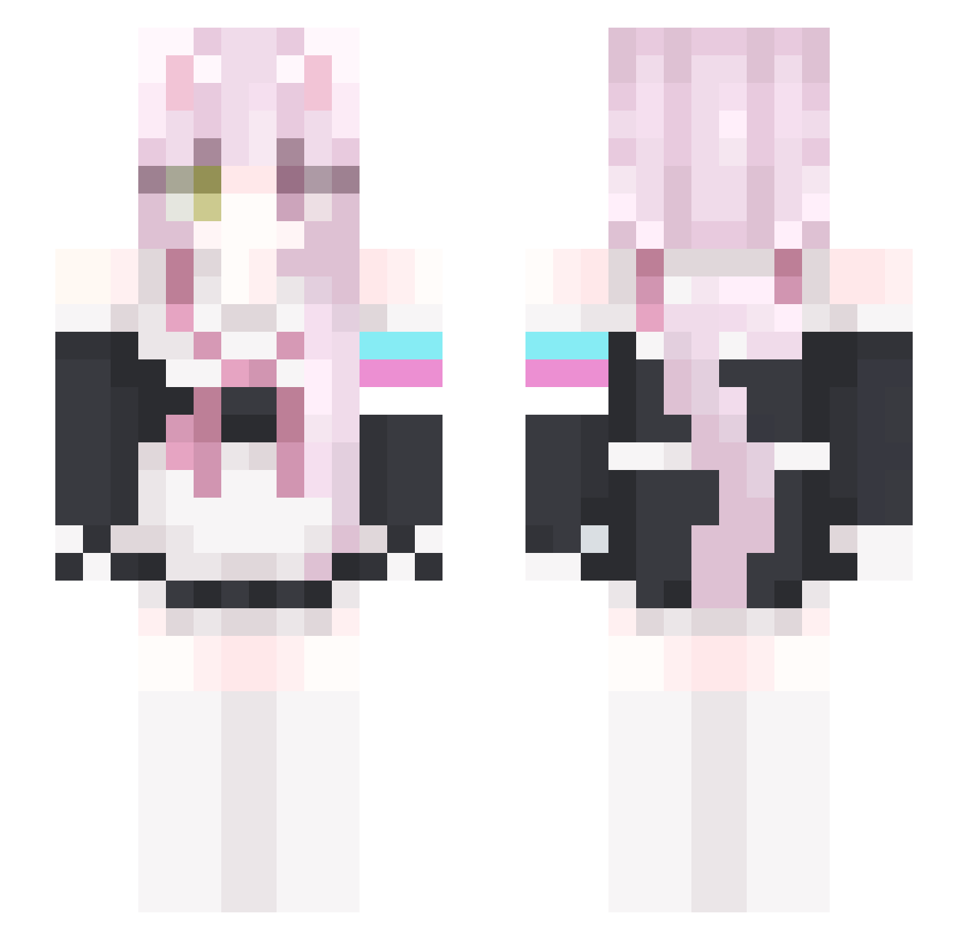 shamvr Minecraft skin, front and back view