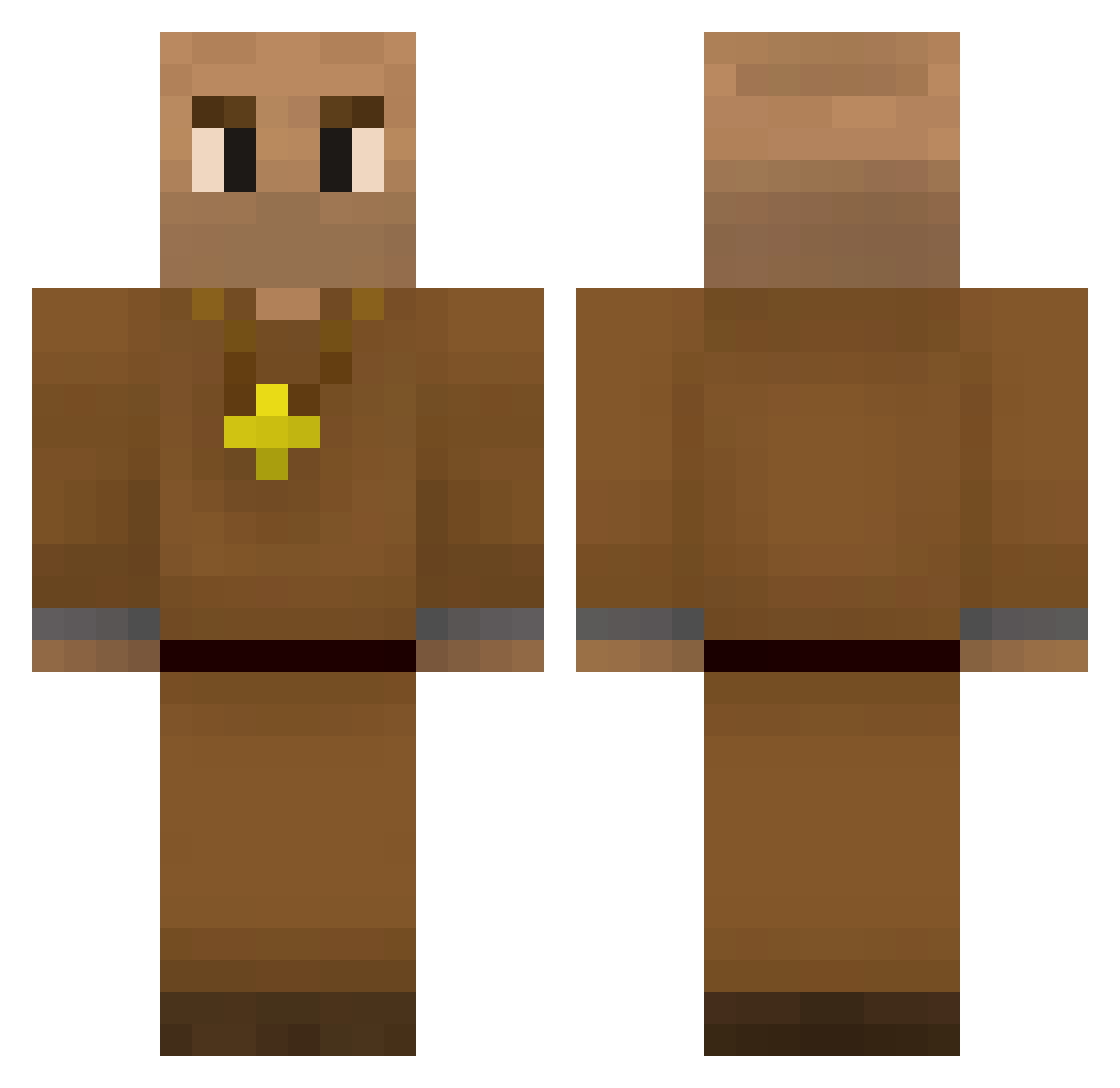 R4nar Minecraft skin, front and back view