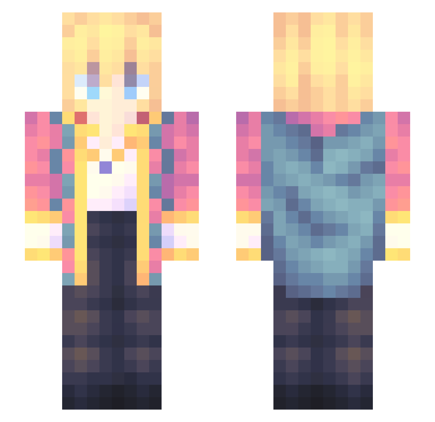 Steqhan Minecraft skin, front and back view