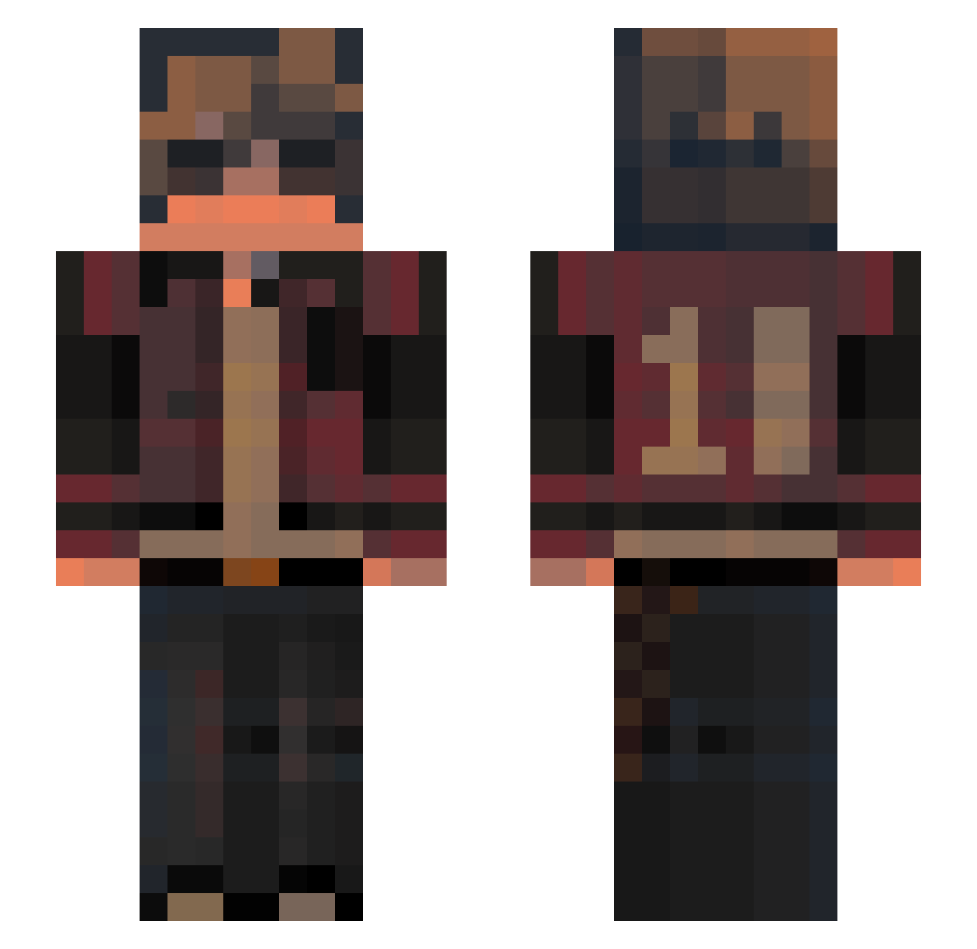 RoguePR Minecraft skin, front and back view