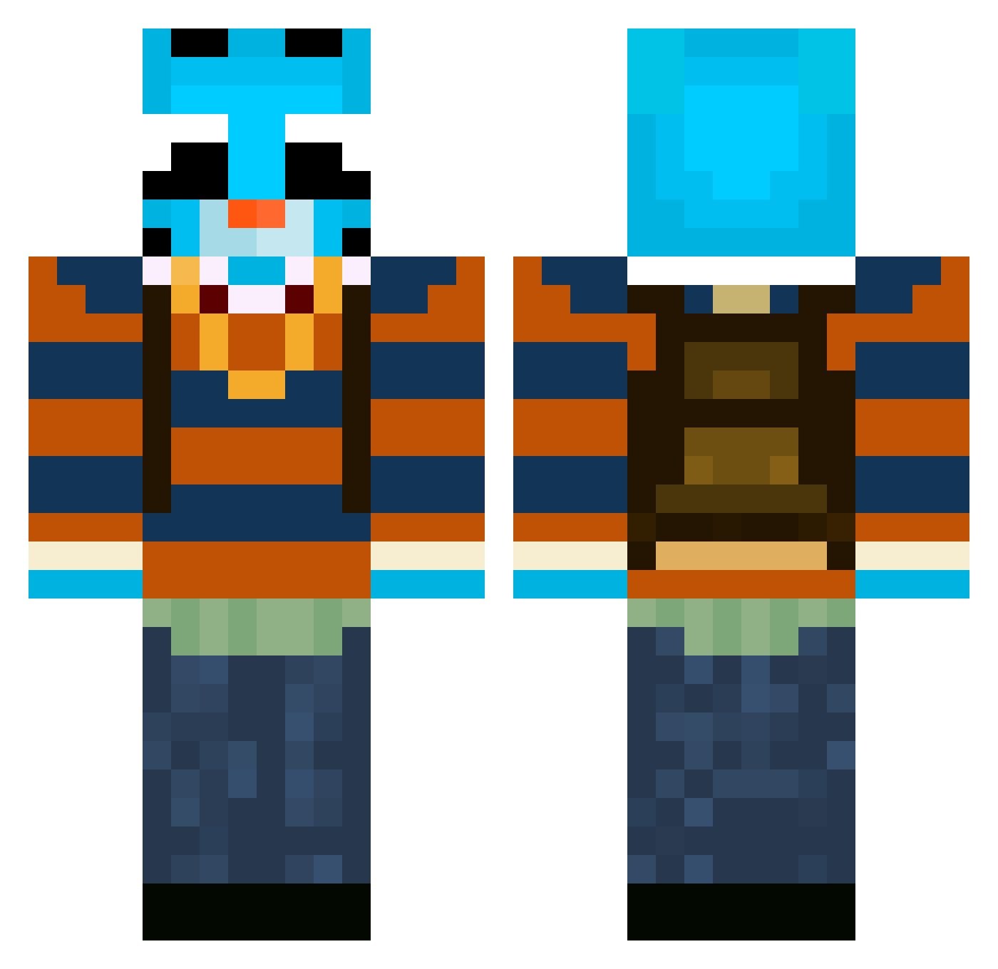 allananana Minecraft skin, front and back view