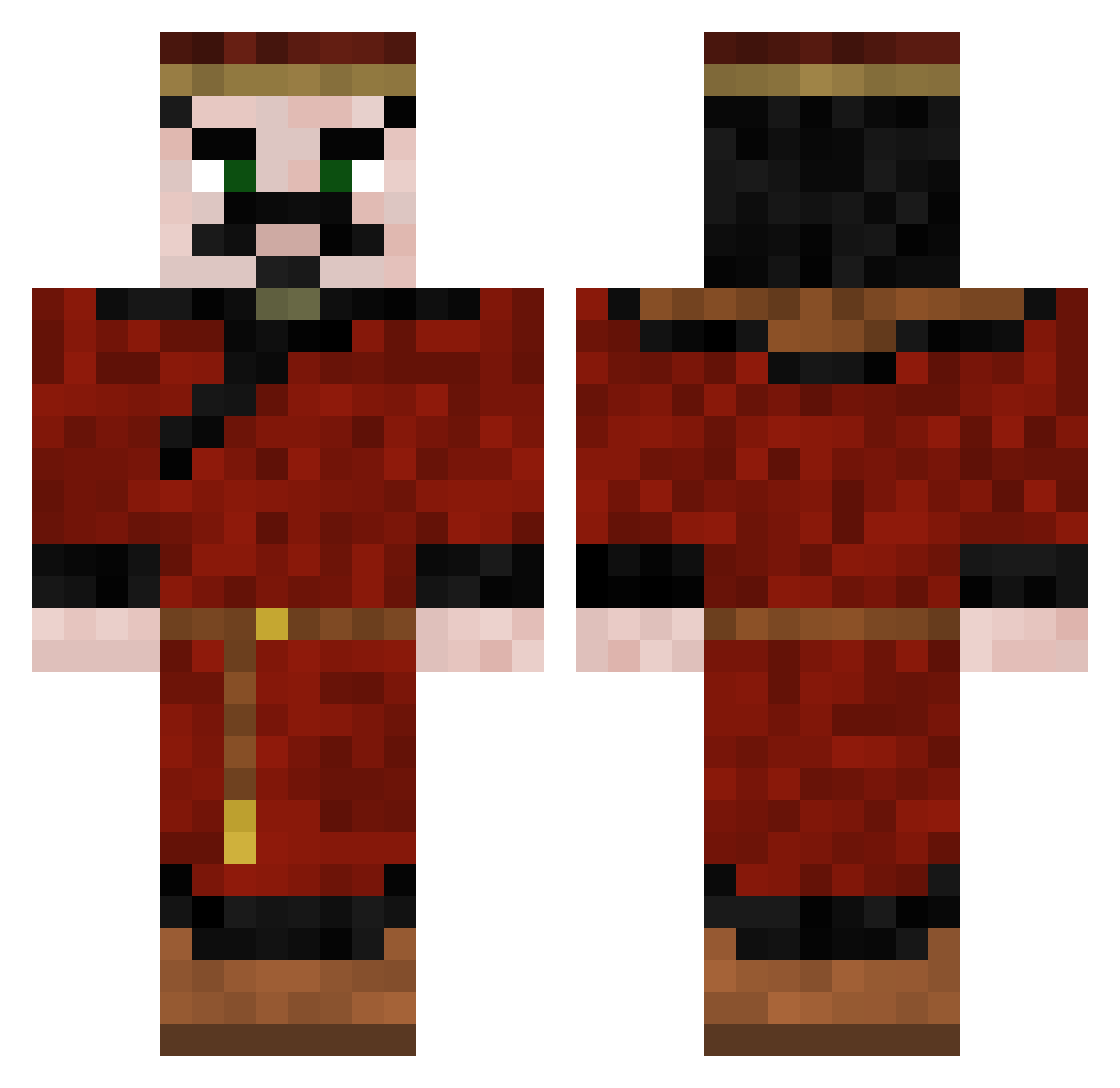 Callaicus Minecraft skin, front and back view