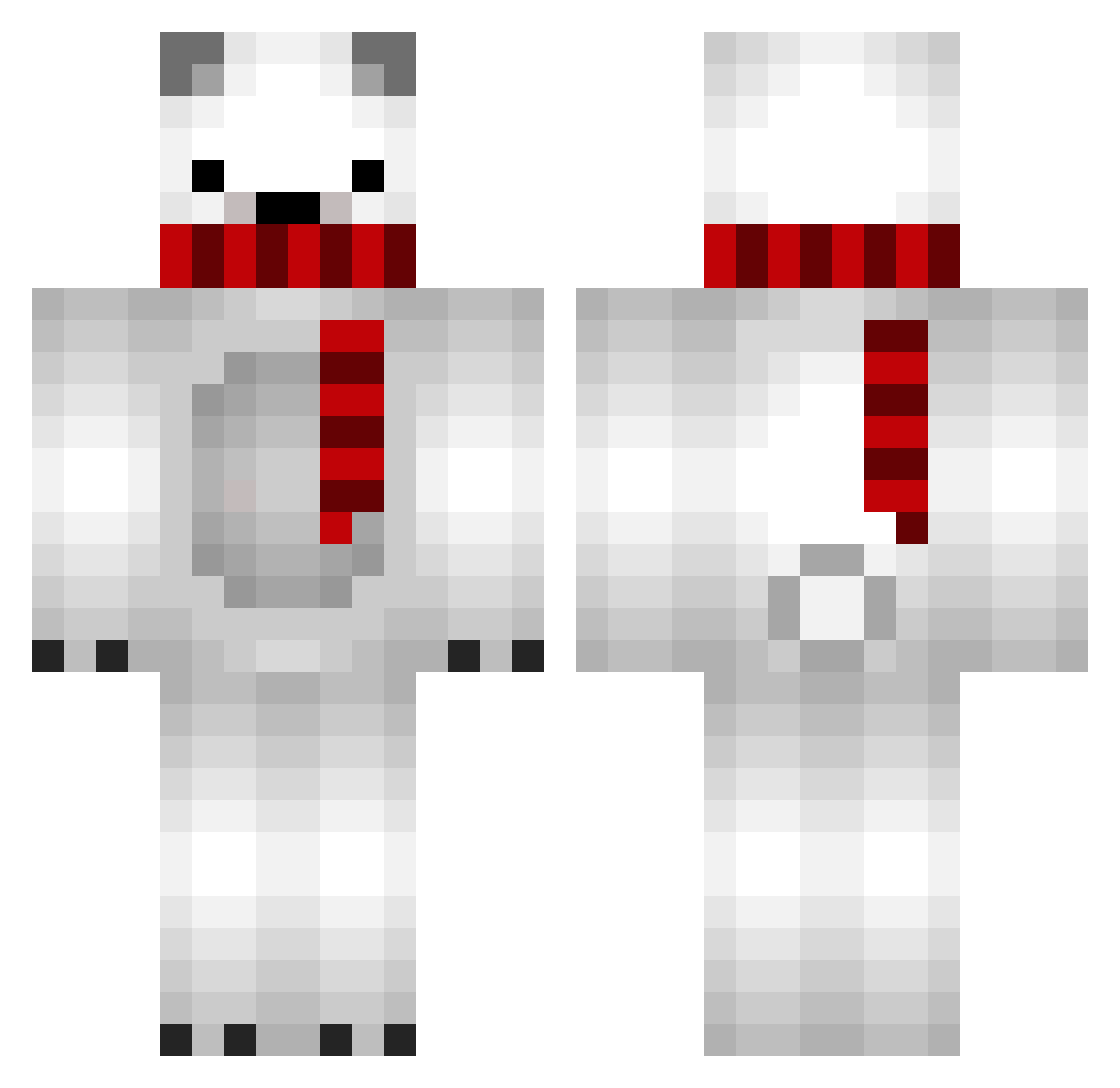 MOREJR Minecraft skin, front and back view
