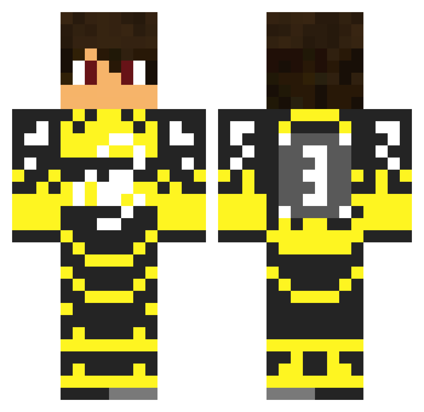 Ares040 Minecraft skin, front and back view