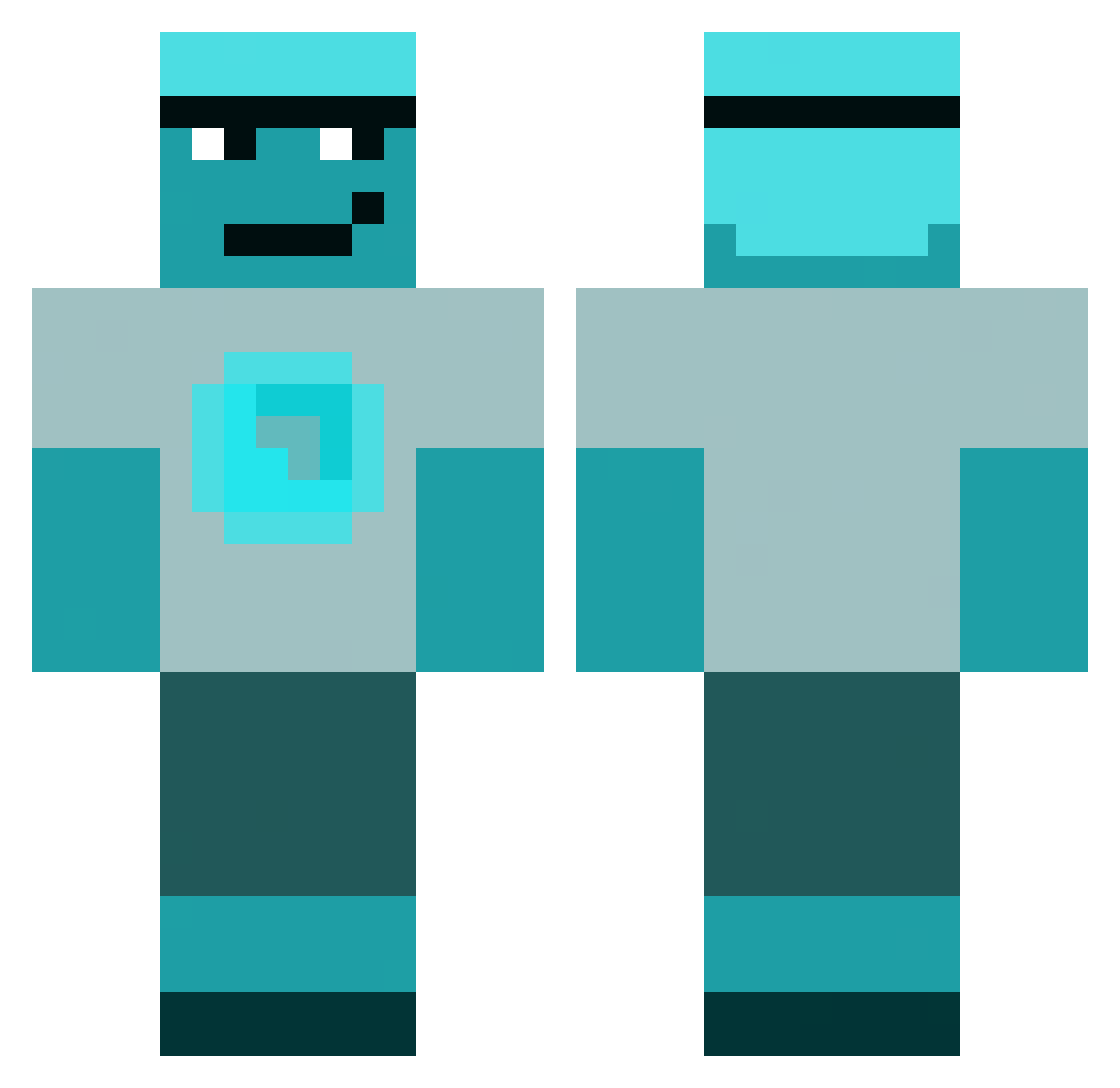 Pr1m0Prime Minecraft skin, front and back view