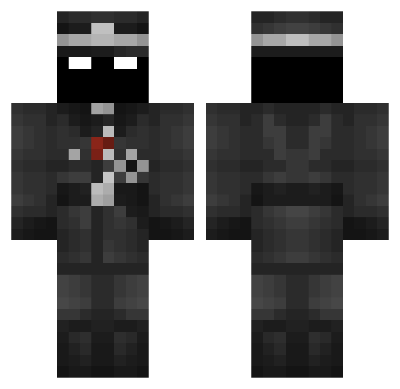 pinosheet Minecraft skin, front and back view