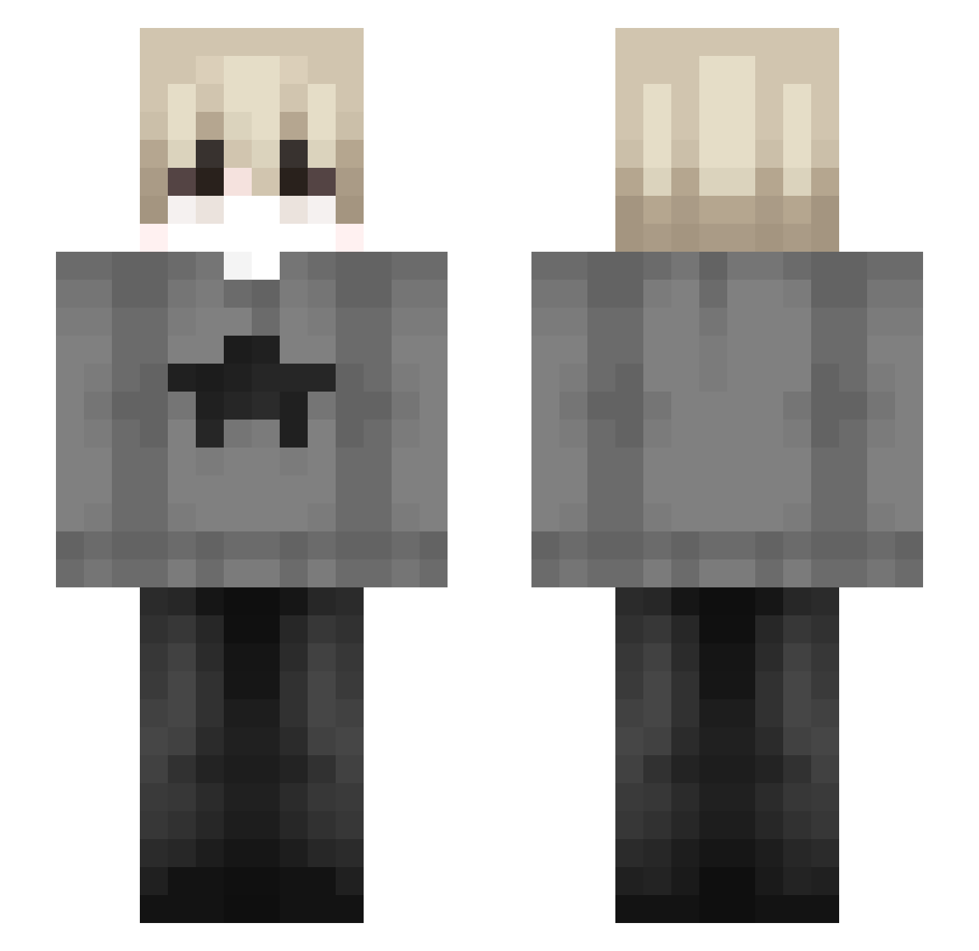 egostiic Minecraft skin, front and back view