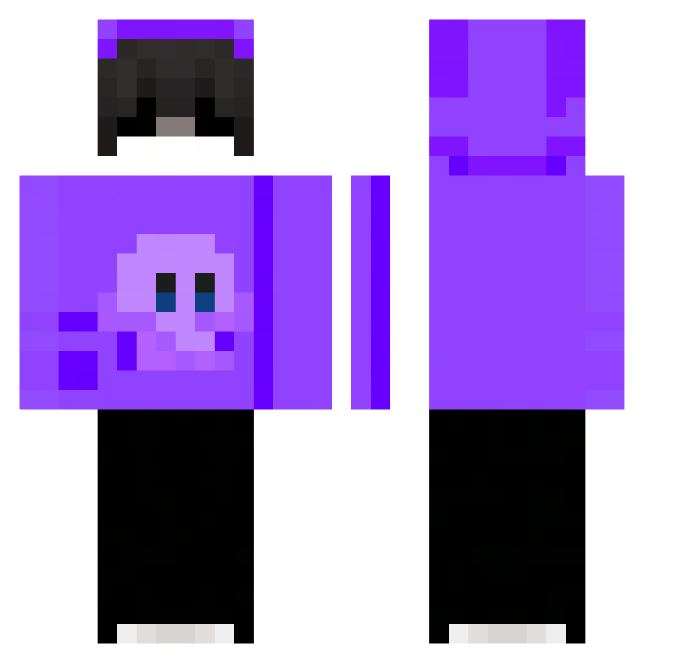 louxiiy Minecraft skin, front and back view