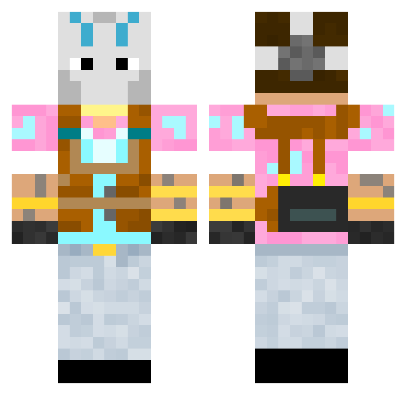 Motte4x4 Minecraft skin, front and back view