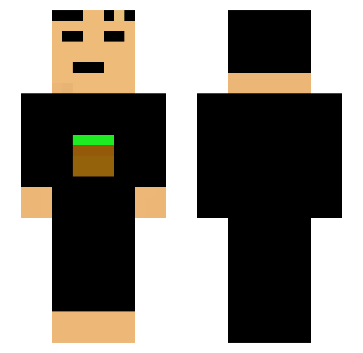 RacerTcosmic Minecraft skin, front and back view