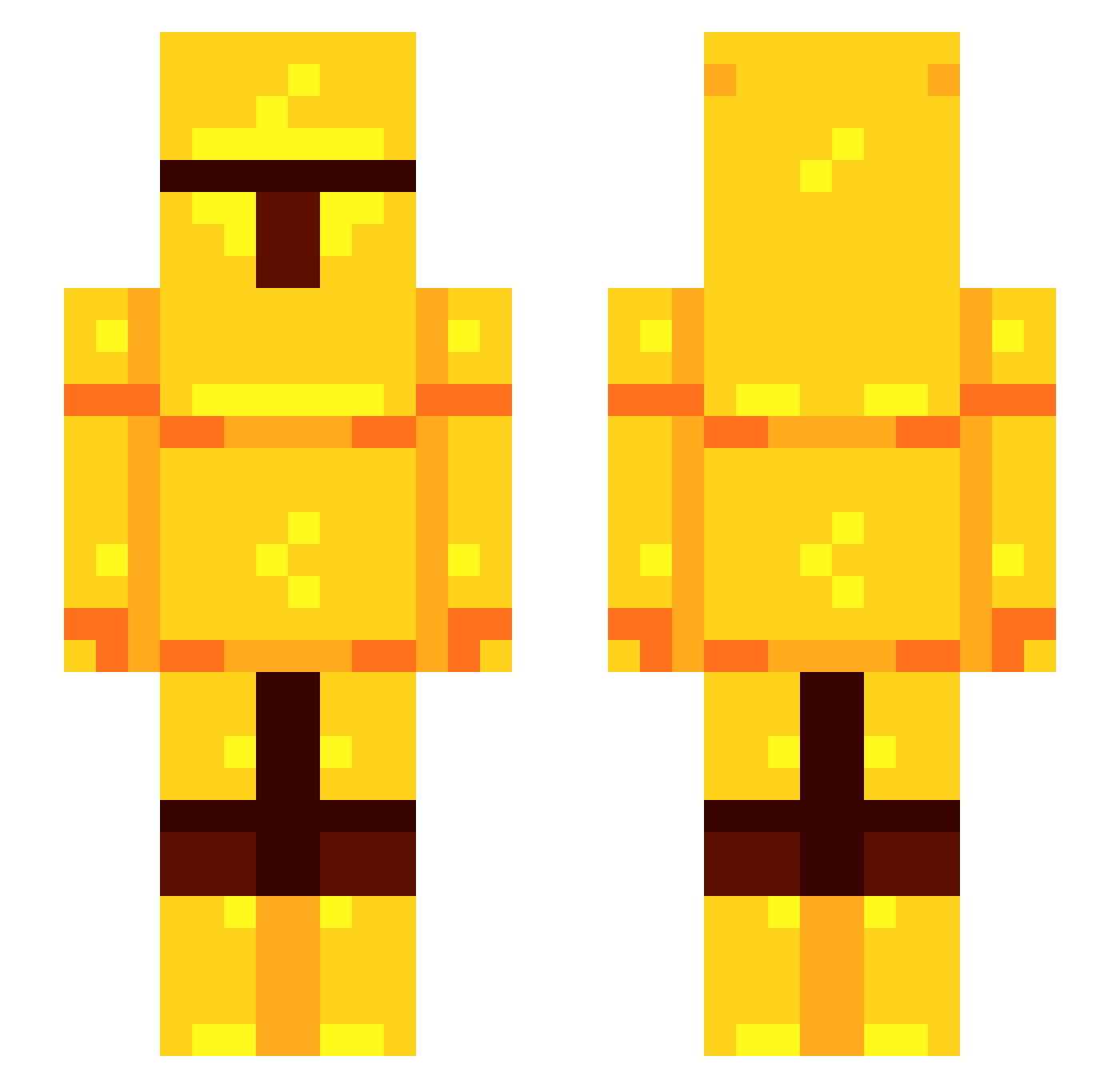 LordKnightX Minecraft skin, front and back view