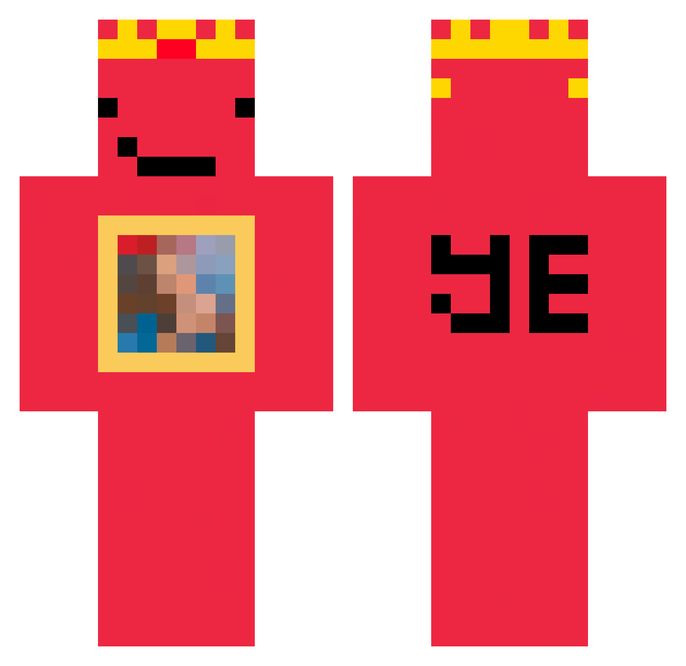 Szadeu Minecraft skin, front and back view