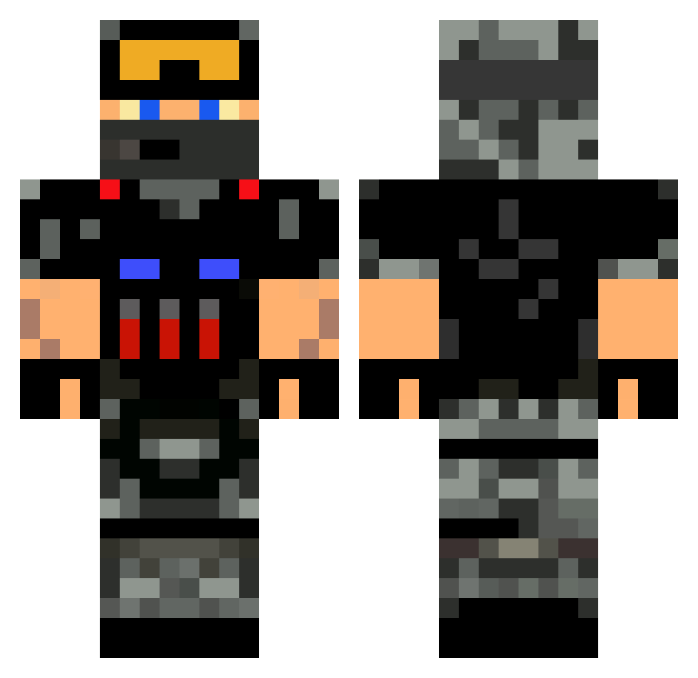 Blue_Backpack Minecraft skin, front and back view