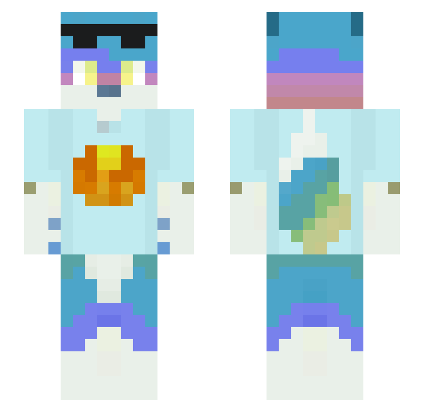 RodWolf Minecraft skin, front and back view