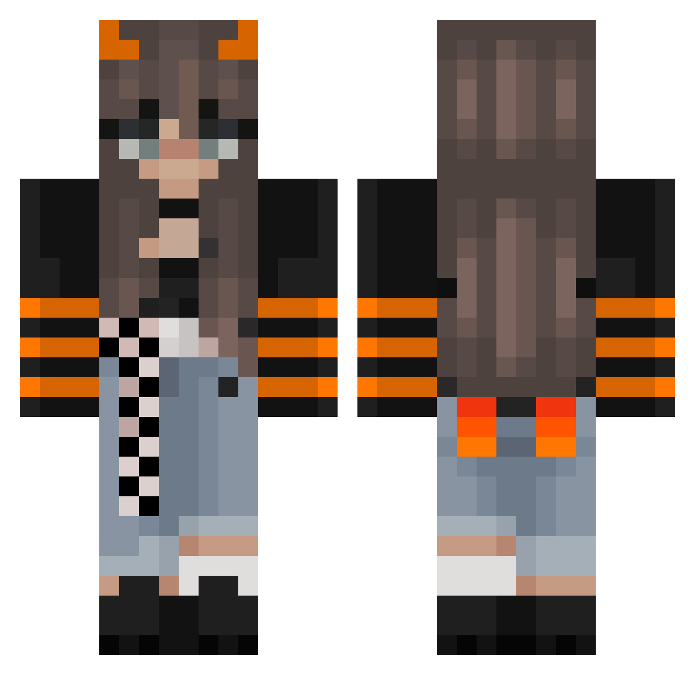 XiuSiaa Minecraft skin, front and back view