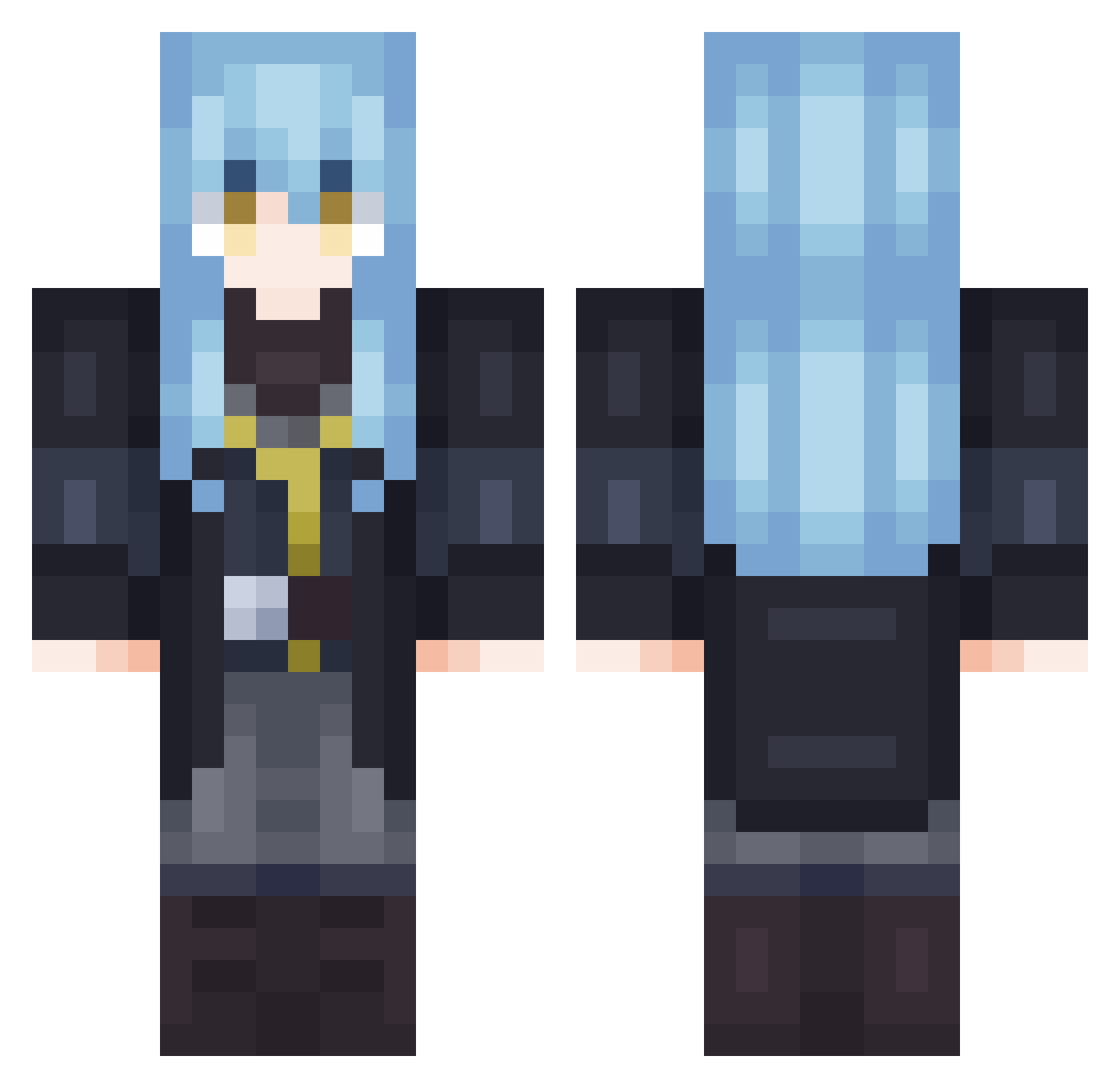 Long__Kui Minecraft skin, front and back view