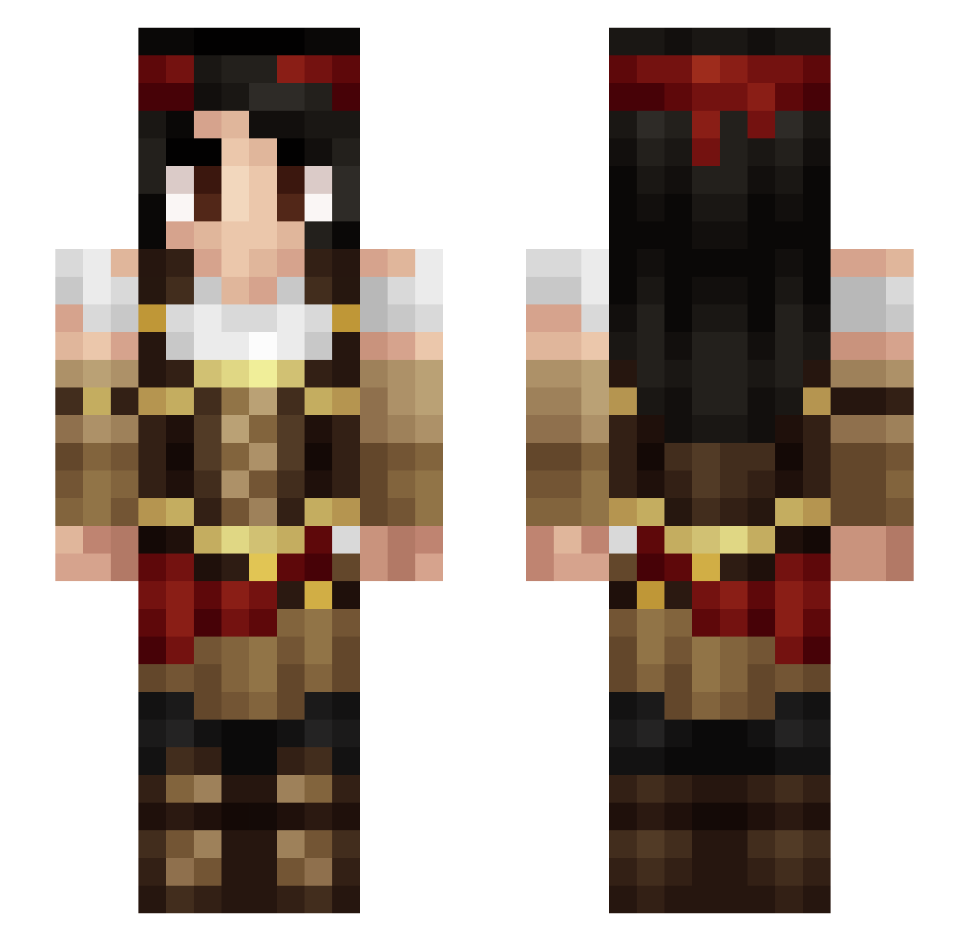 Whar Minecraft skin, front and back view