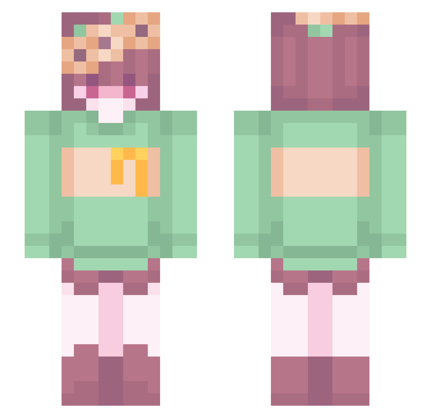 xWiika Minecraft skin, front and back view