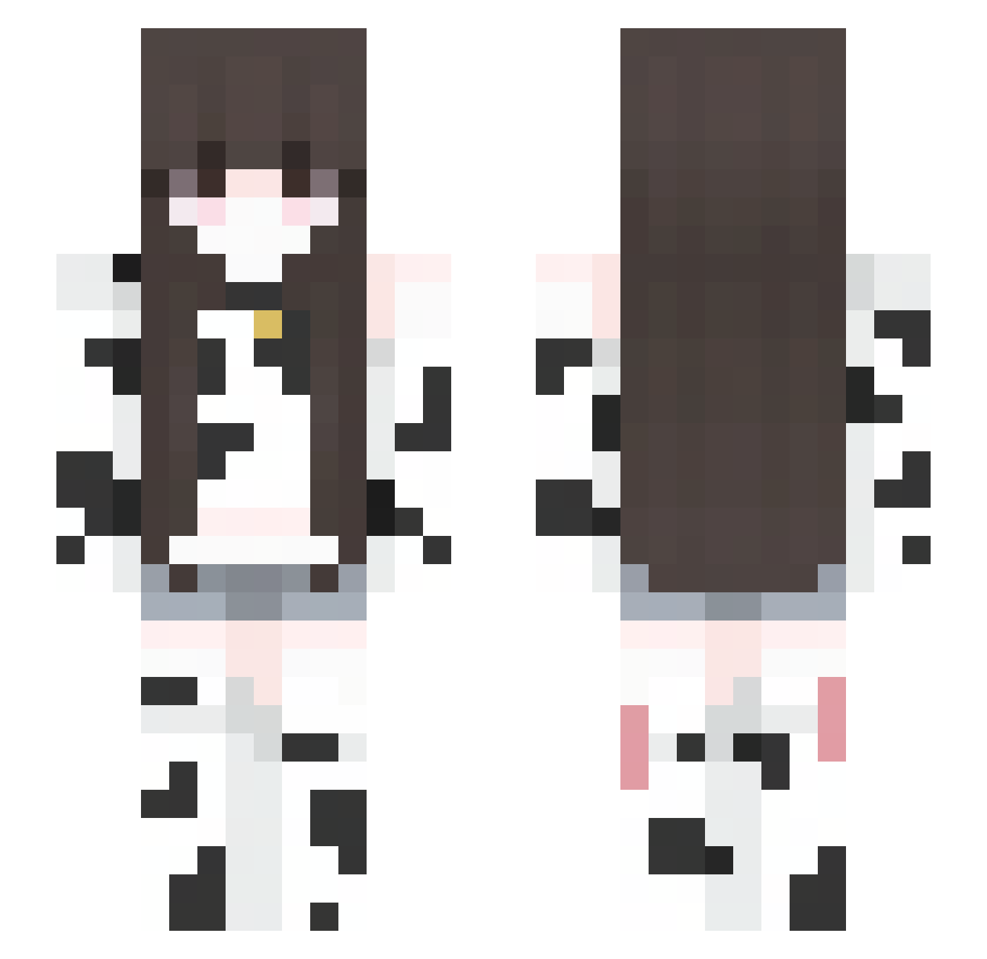 Fawie Minecraft skin, front and back view